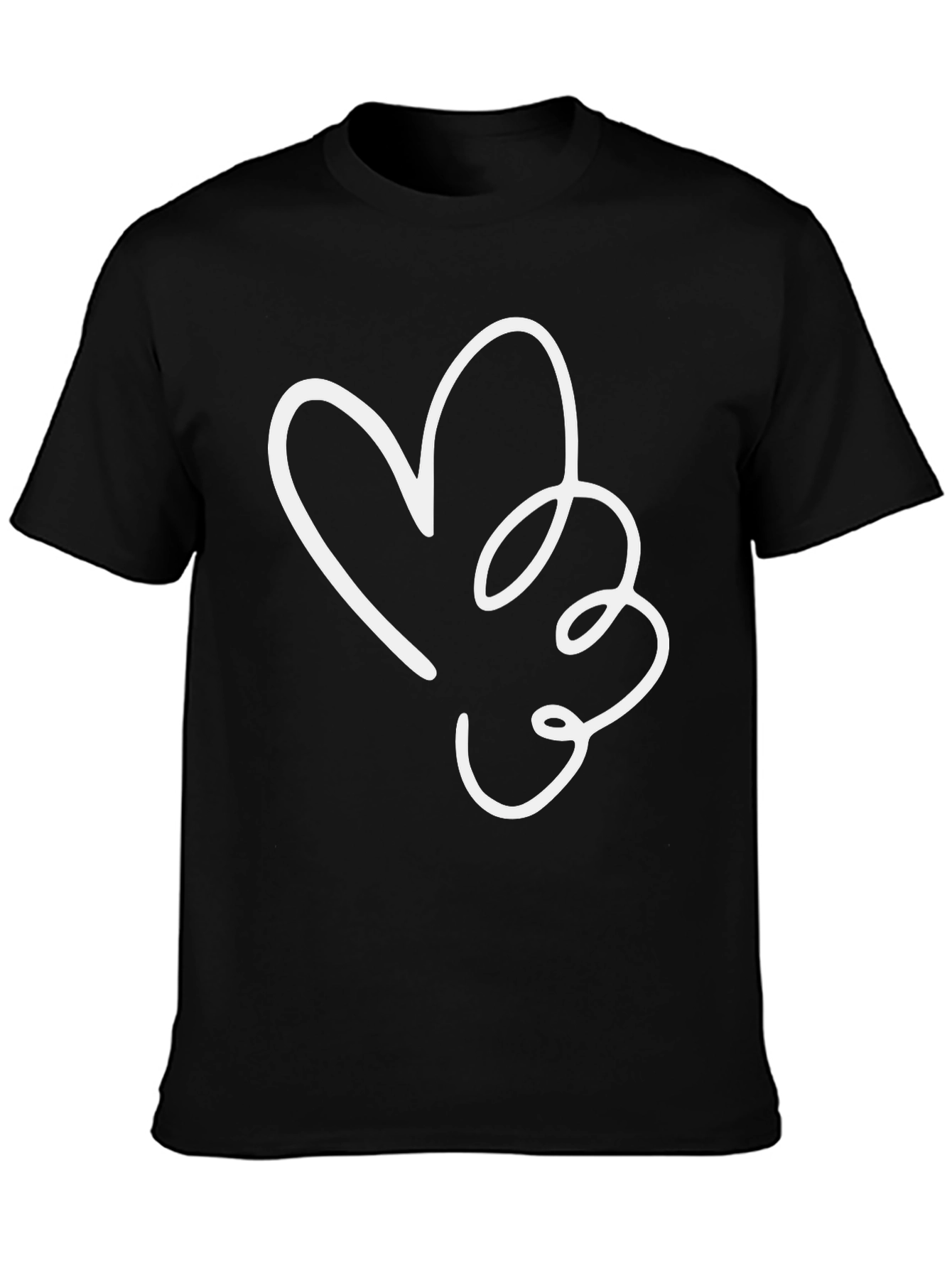 Heart & Flower Black Graphic Tee