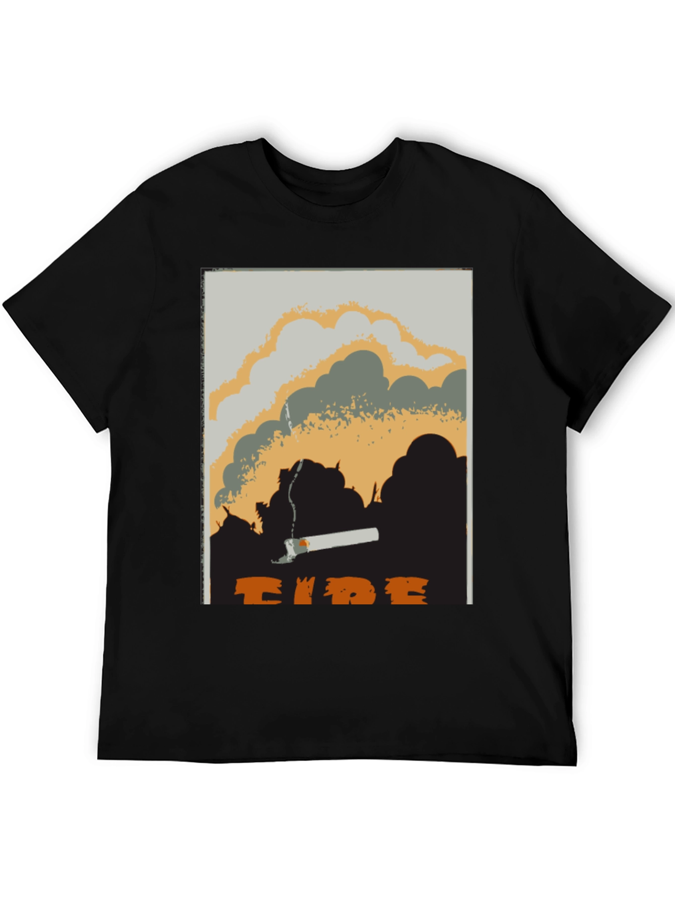 Unique Graphic Tee: Smoldering Cigarette Design