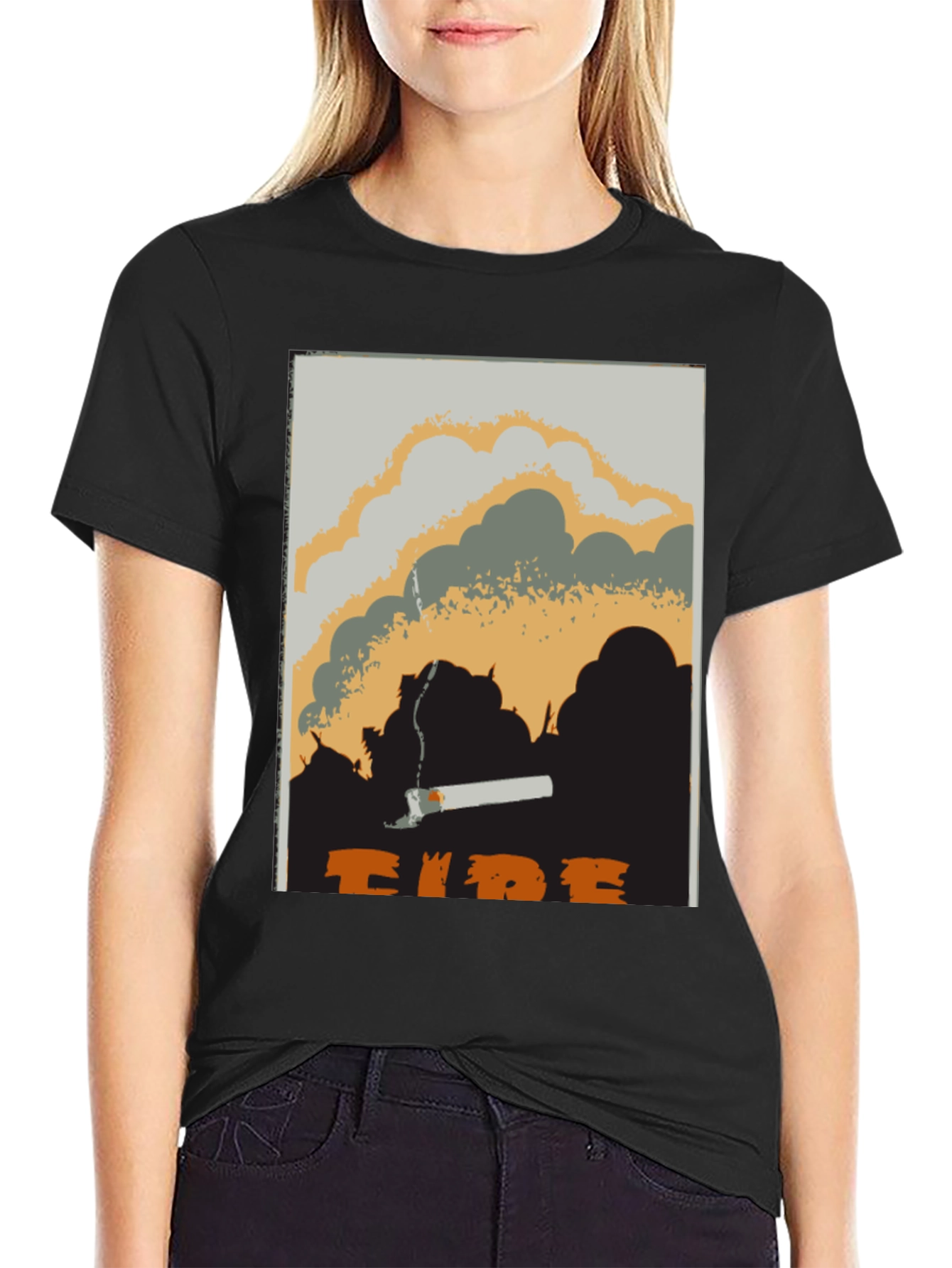 Unique Graphic Tee: Smoldering Cigarette Design