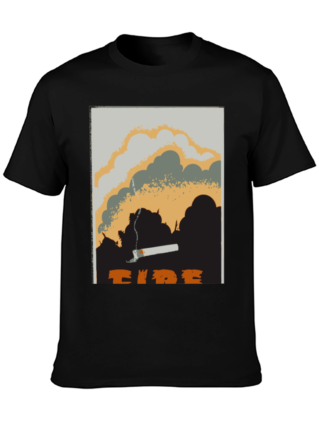 Unique Graphic Tee: Smoldering Cigarette Design