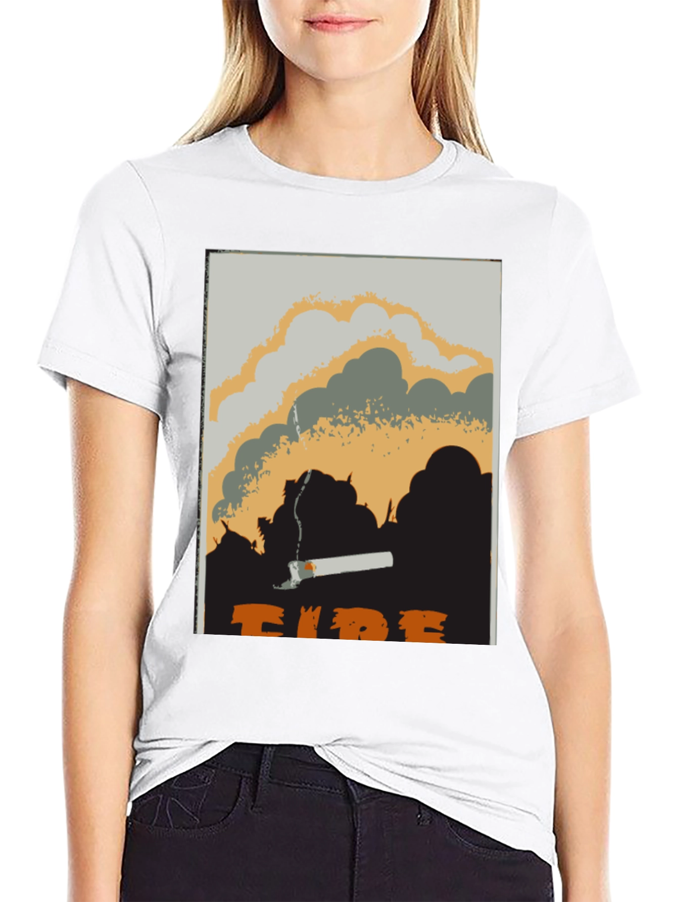 Unique Graphic Tee: Smoldering Cigarette Design