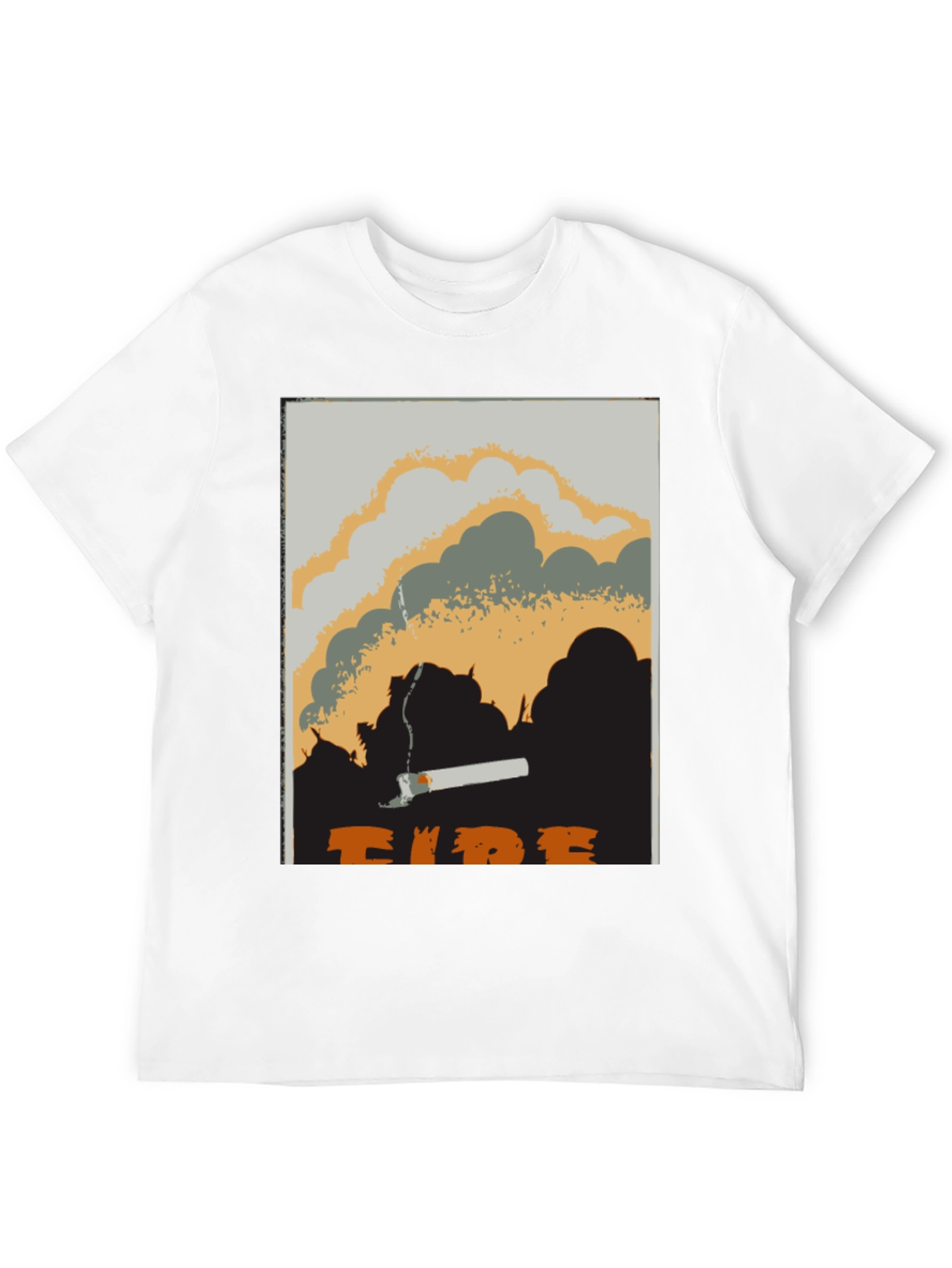 Unique Graphic Tee: Smoldering Cigarette Design
