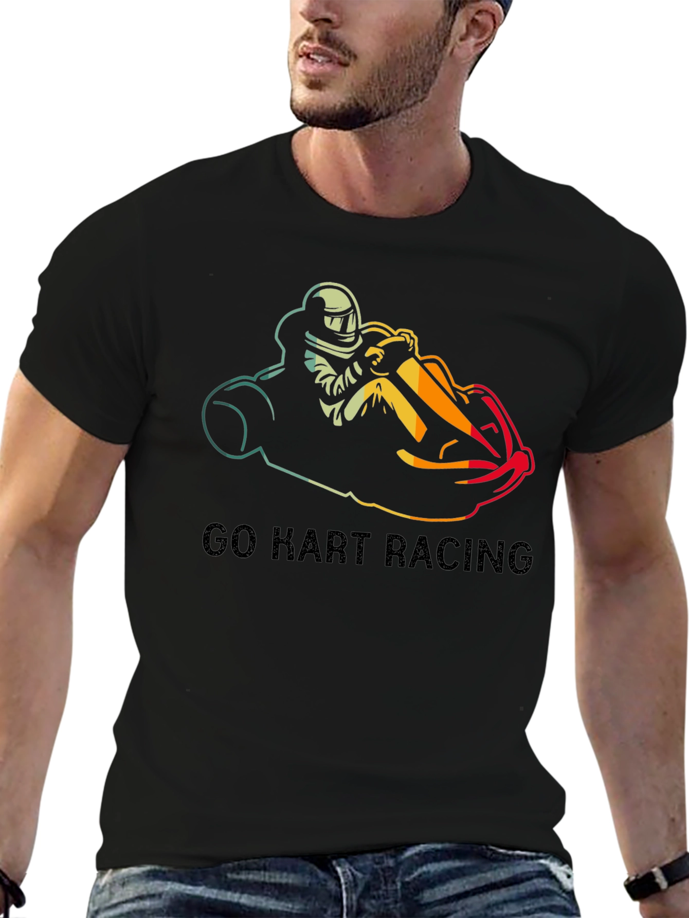Go Kart Racing Black T-Shirt