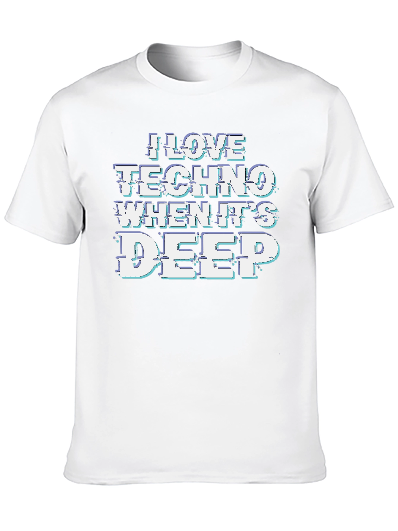 I Love Techno Deep Mens Black Graphic Tee