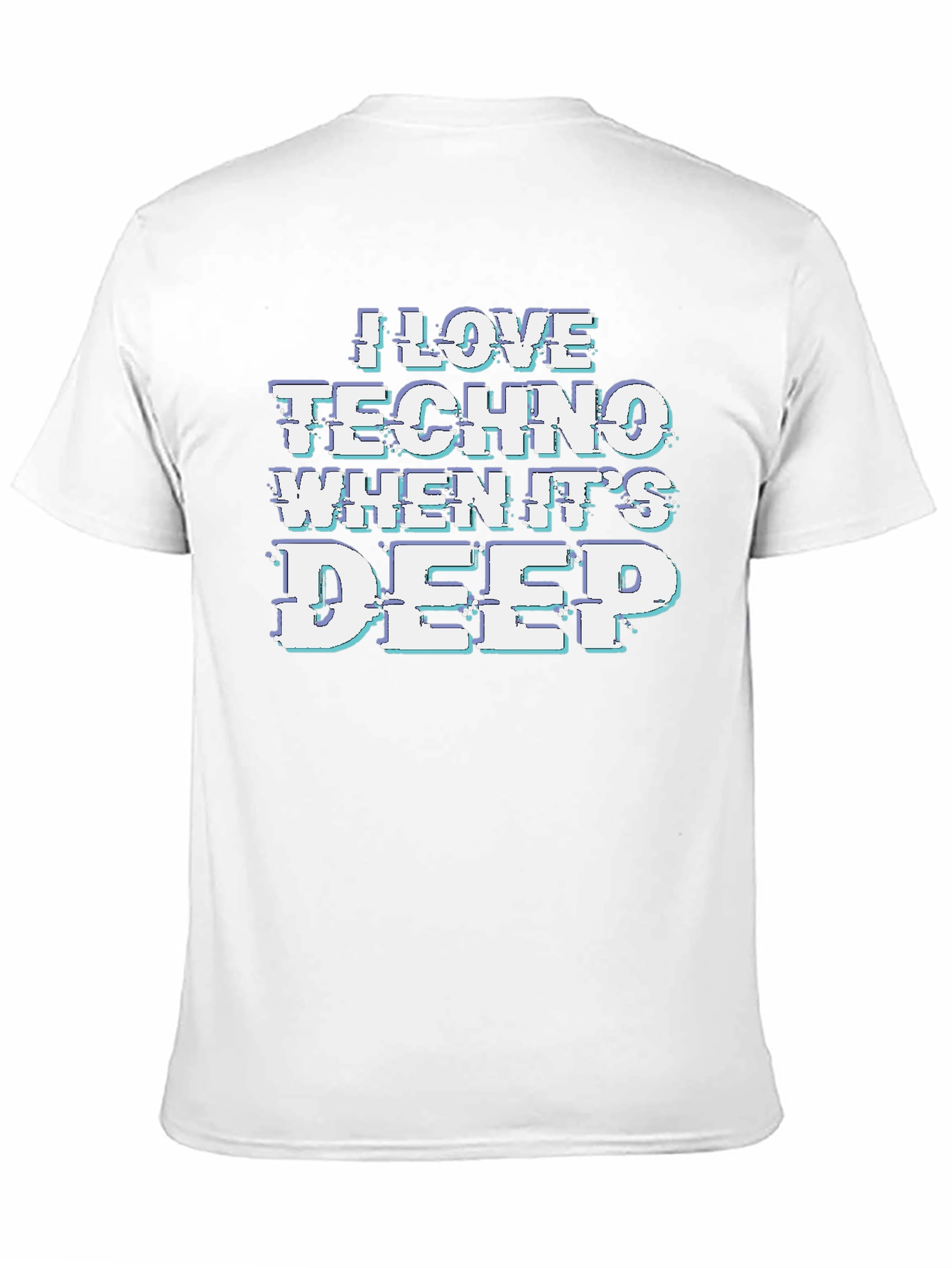 I Love Techno Deep Mens Black Graphic Tee