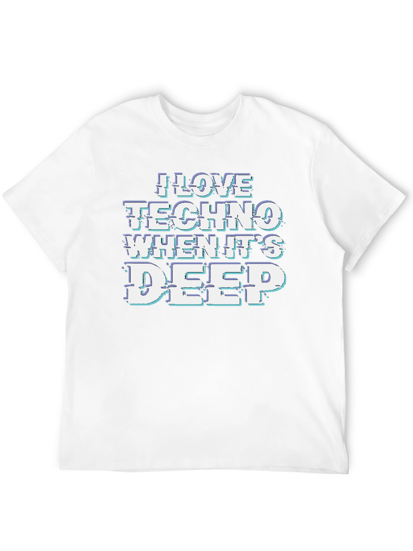 I Love Techno Deep Mens Black Graphic Tee