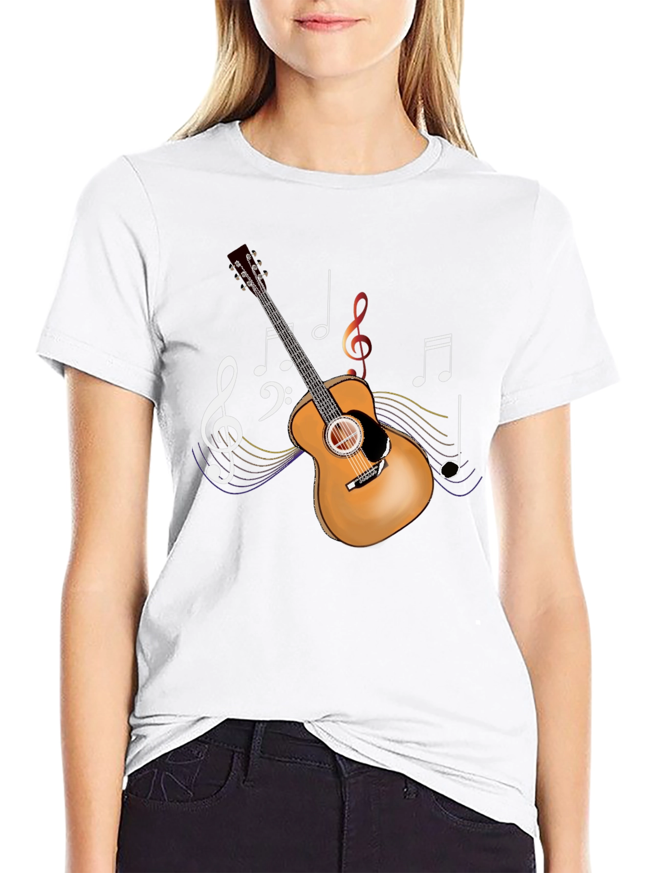 Guitar Music Notes Graphic T-Shirt