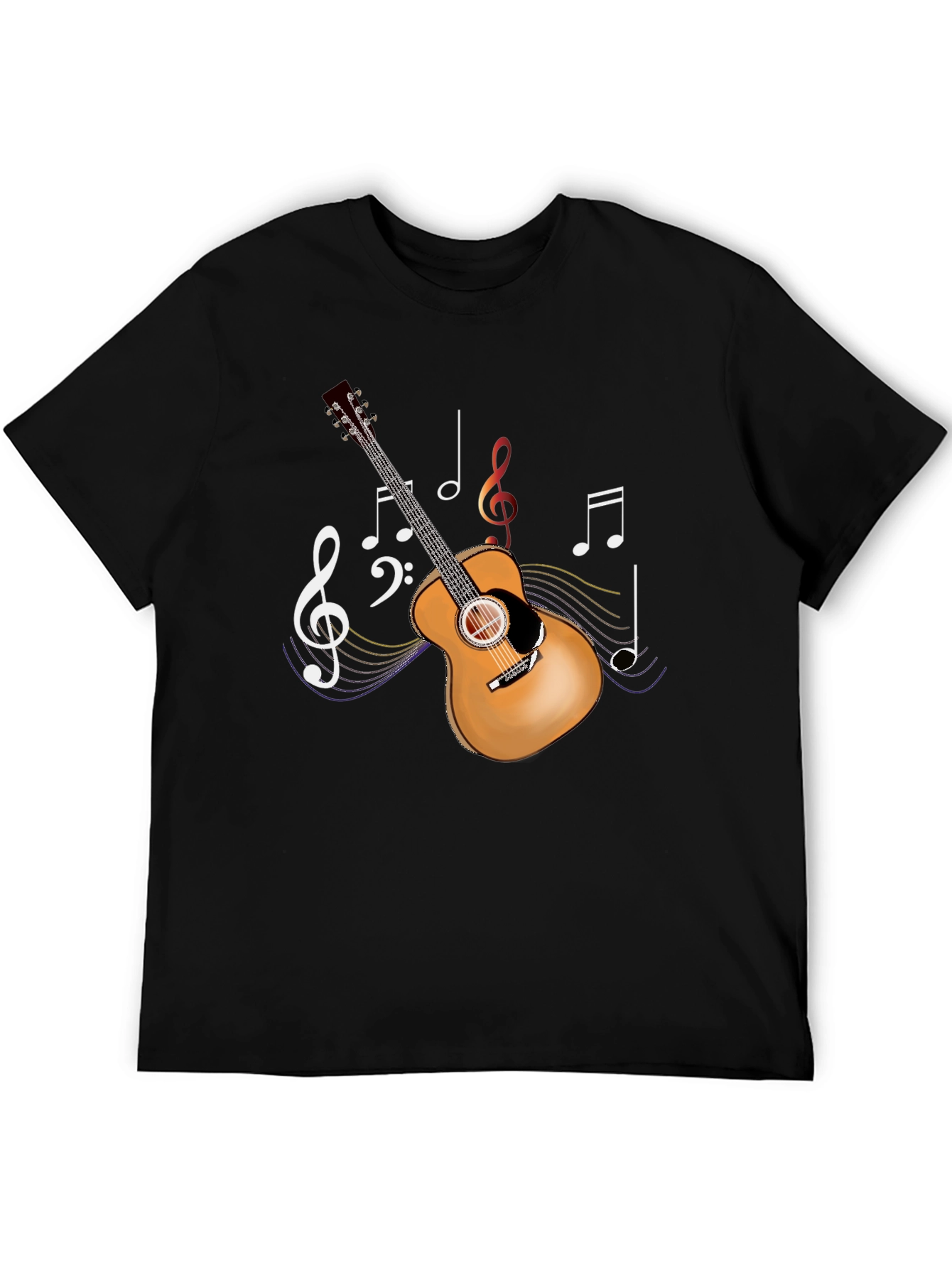 Guitar Music Notes Graphic T-Shirt