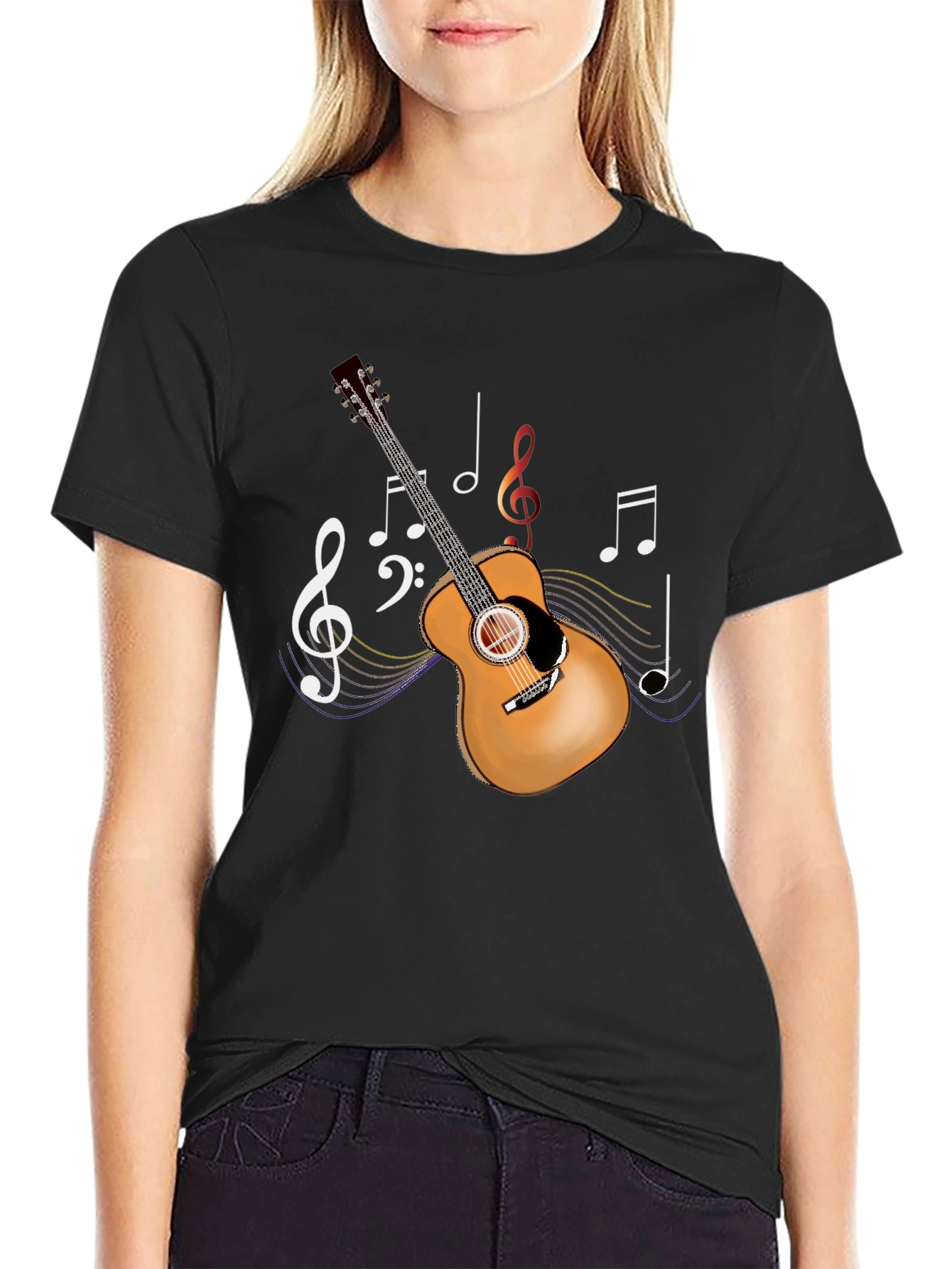 Guitar Music Notes Graphic T-Shirt