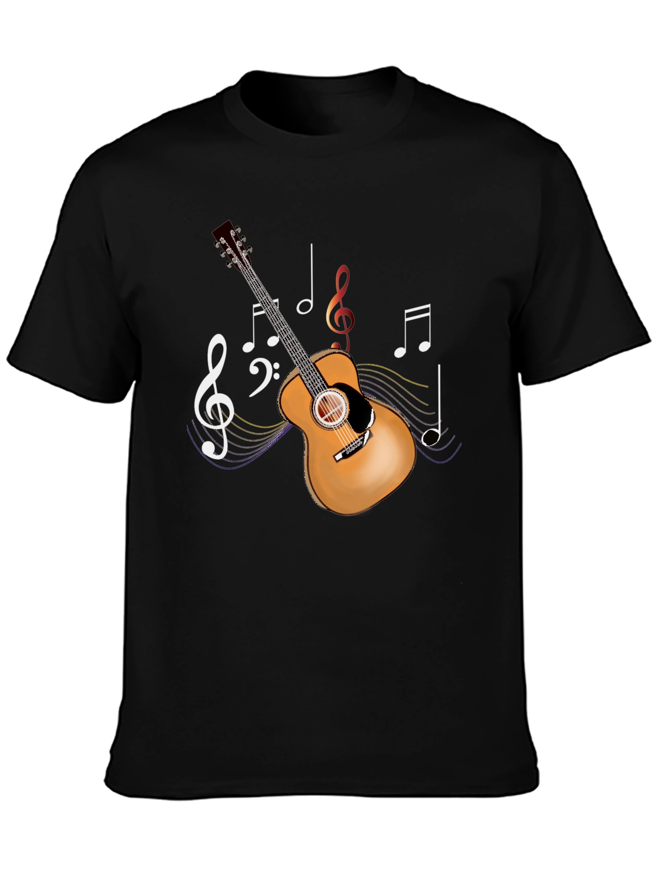 Guitar Music Notes Graphic T-Shirt