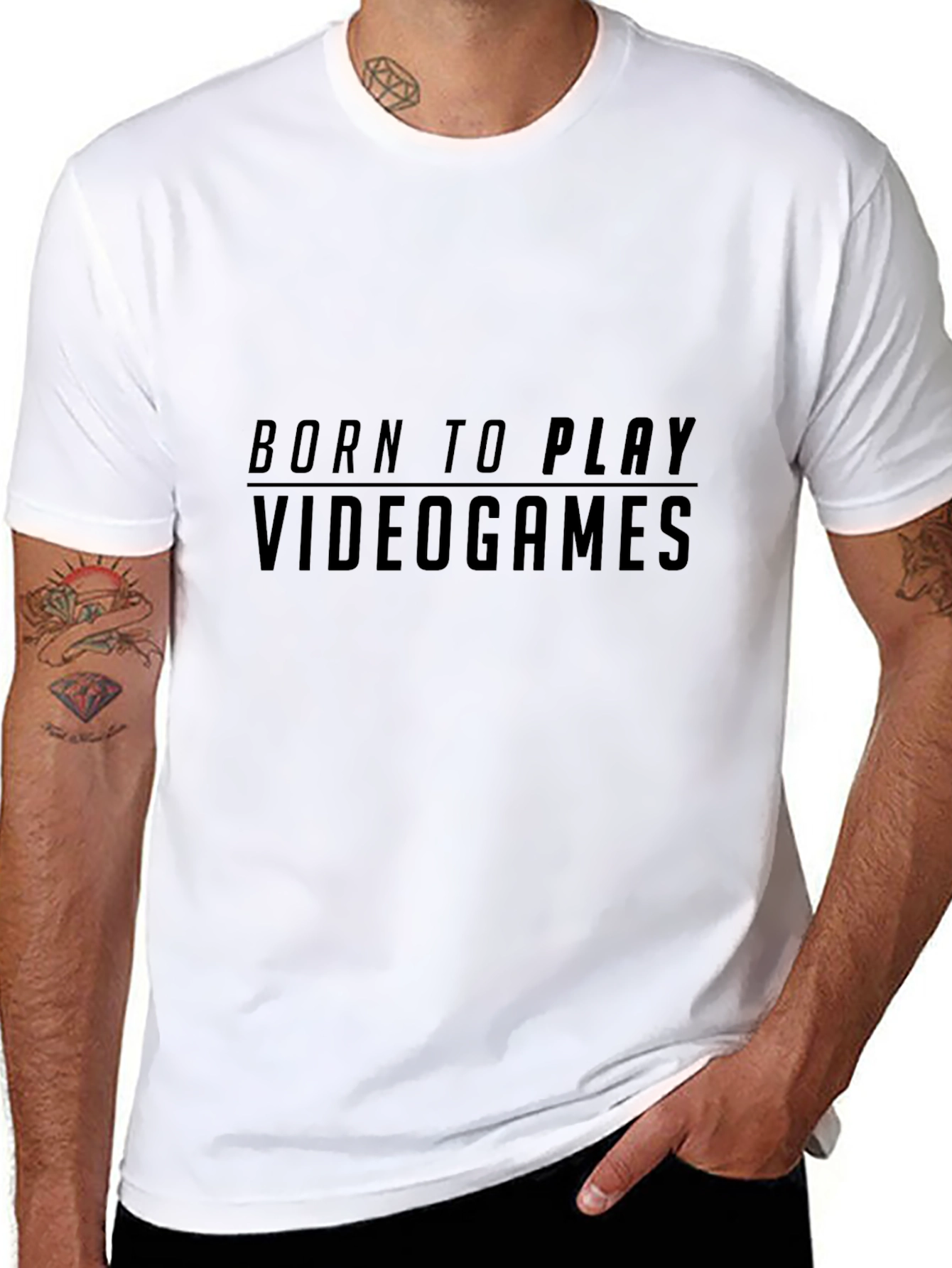 Born to Play Videogames Black Graphic Tee