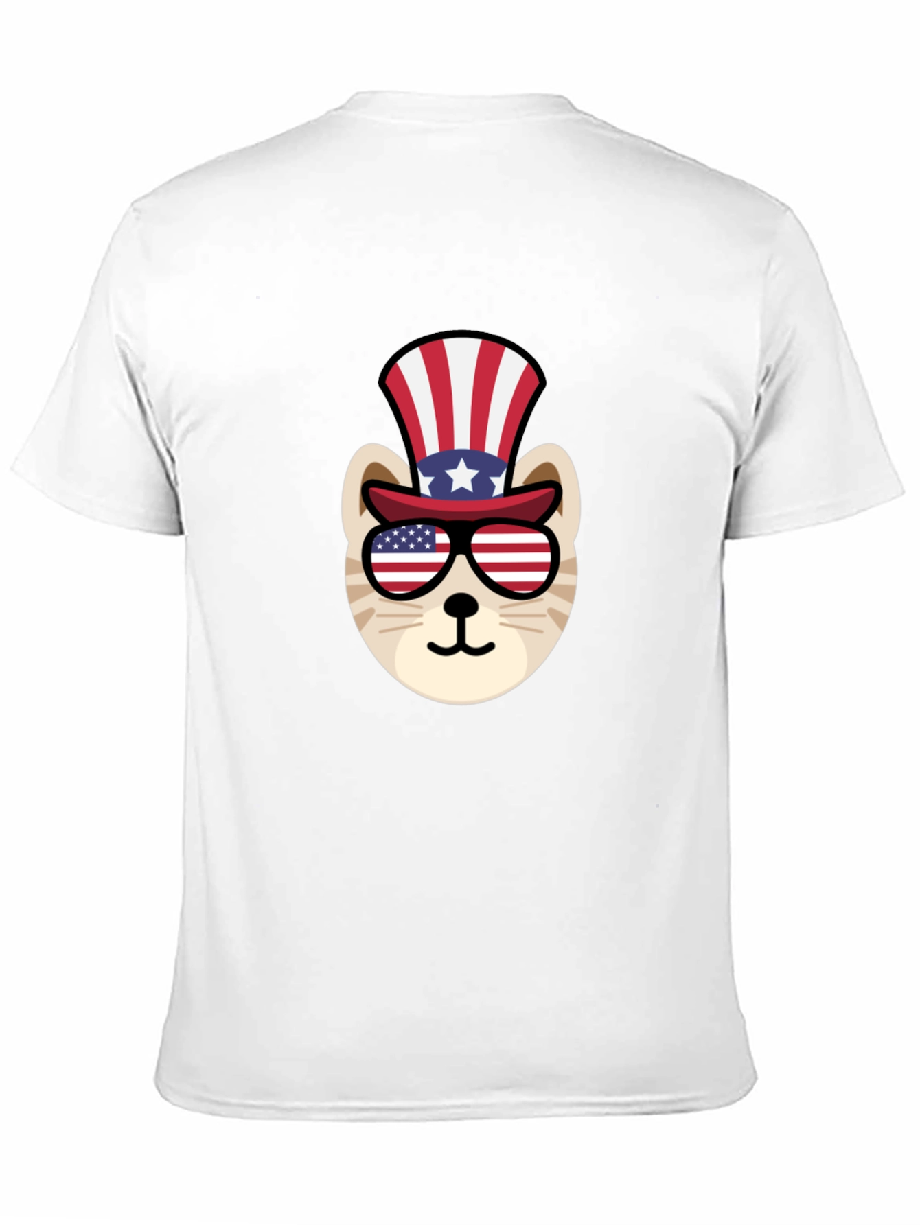 Patriotic Cat T-Shirt - USA Flag Design