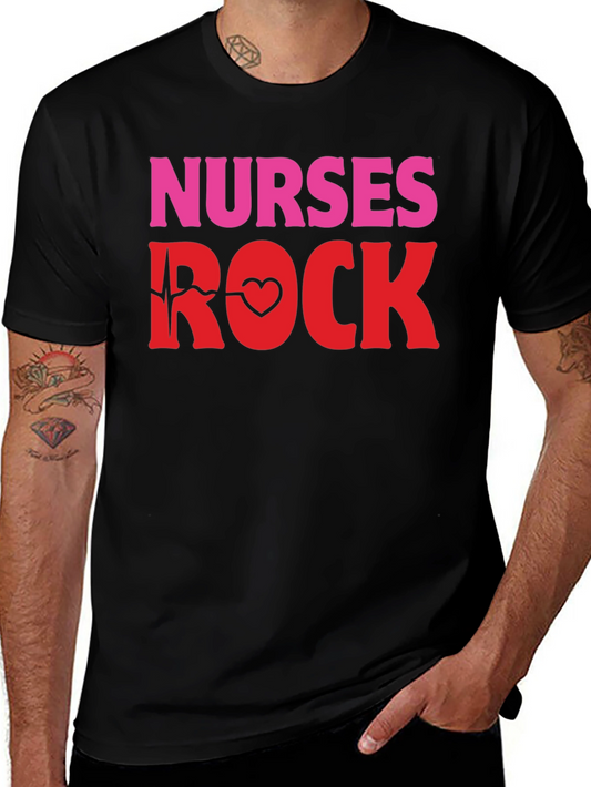 Nurses Rock Graphic Tee -  Heartbeat Design