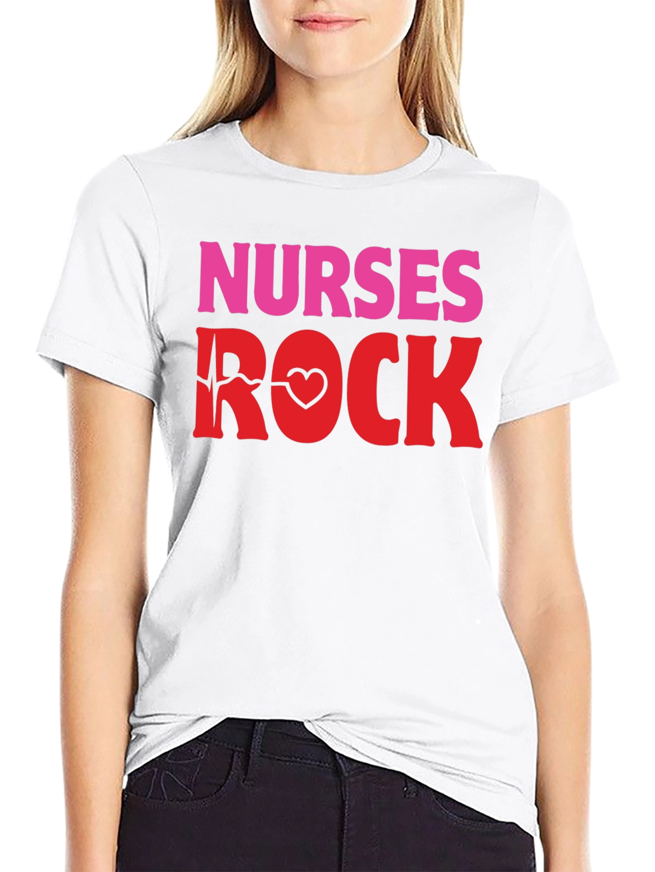 Nurses Rock Graphic Tee -  Heartbeat Design