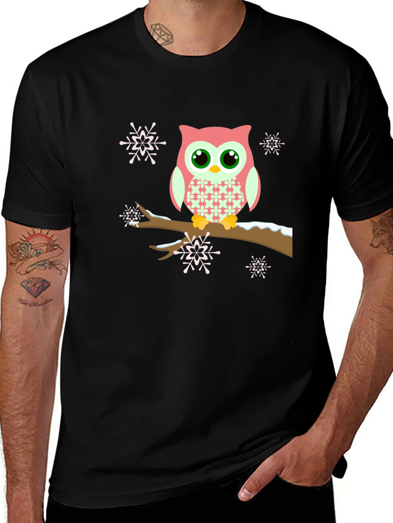 Owl on Branch Graphic Tee