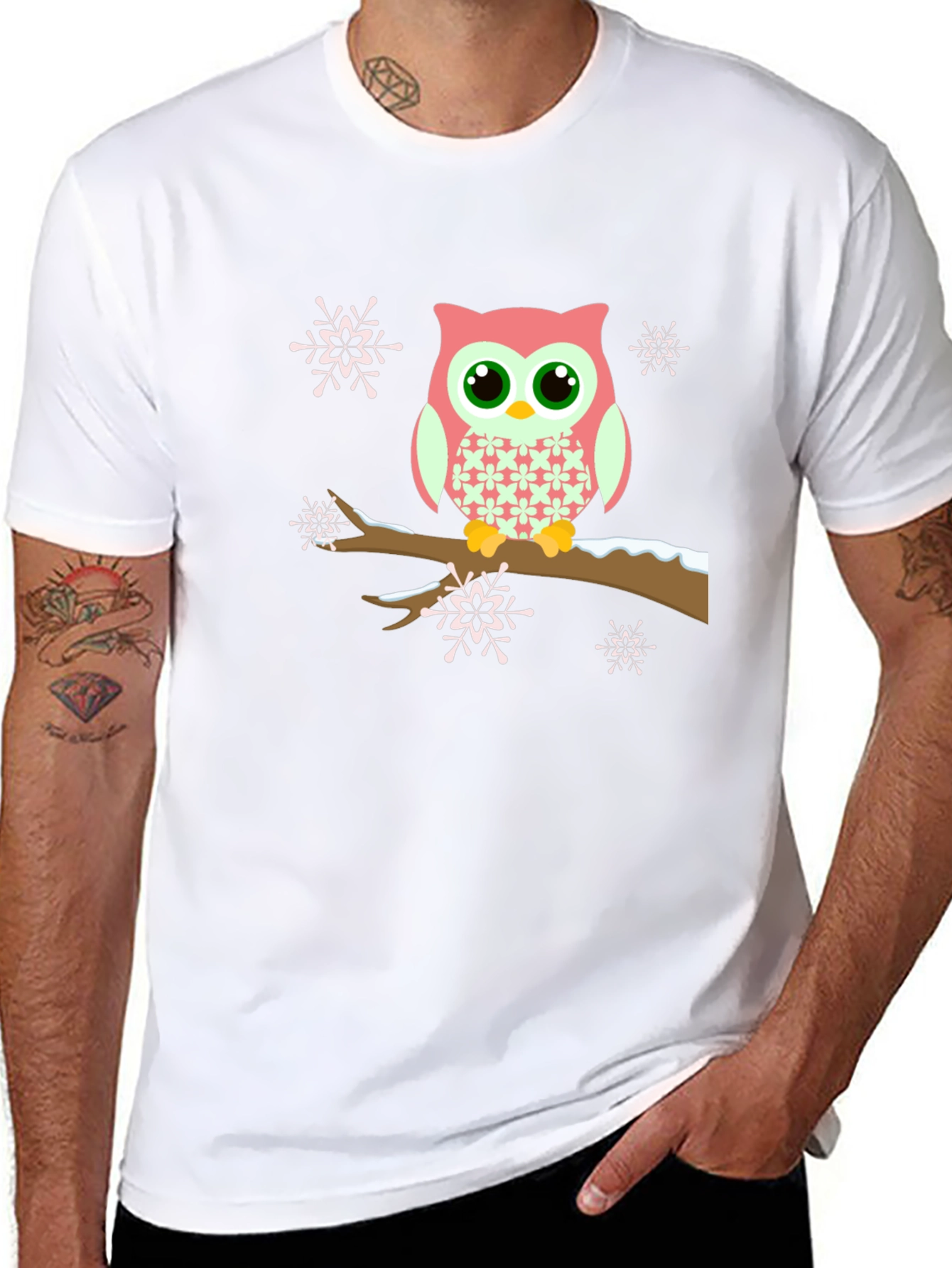 Owl on Branch Graphic Tee