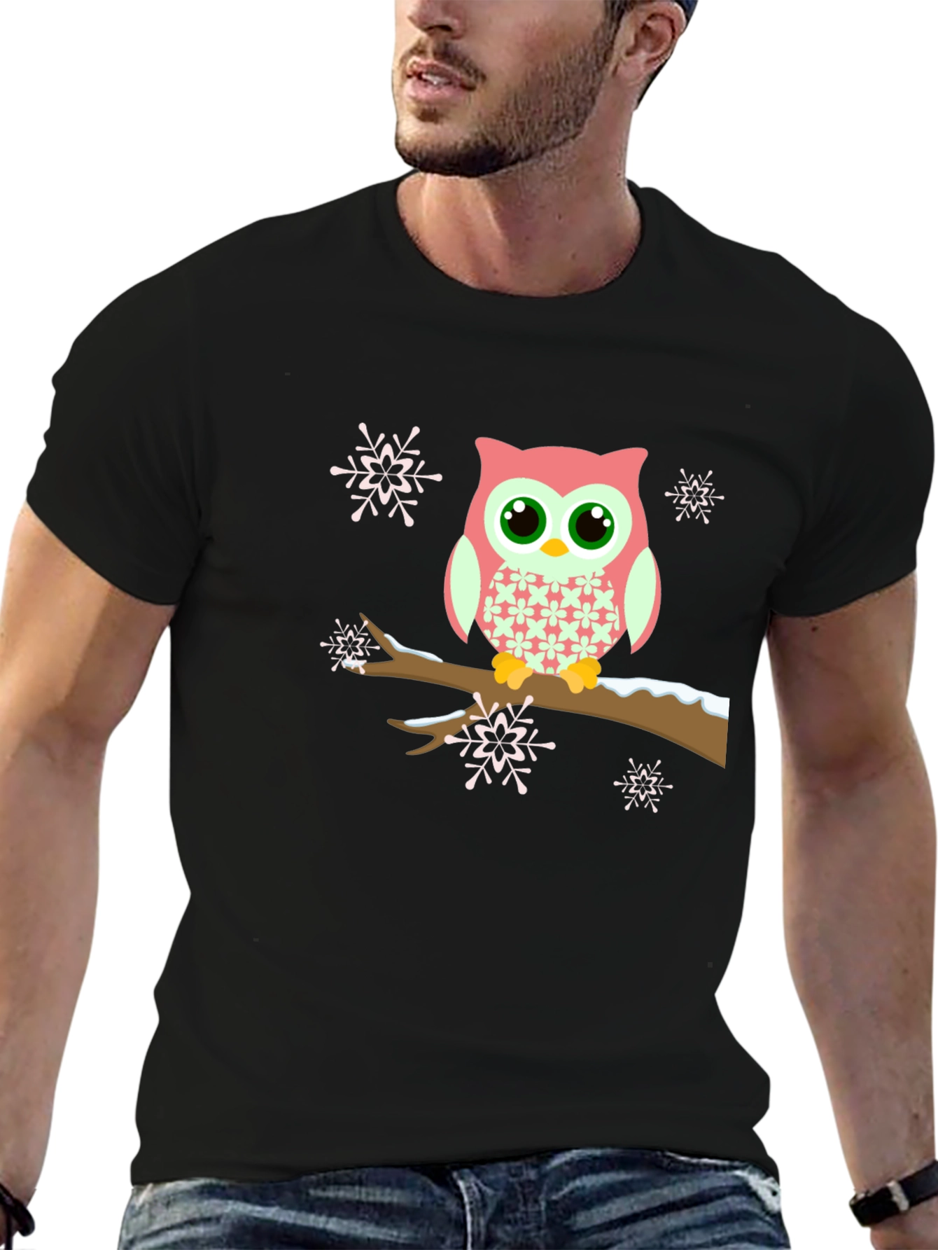 Owl on Branch Graphic Tee