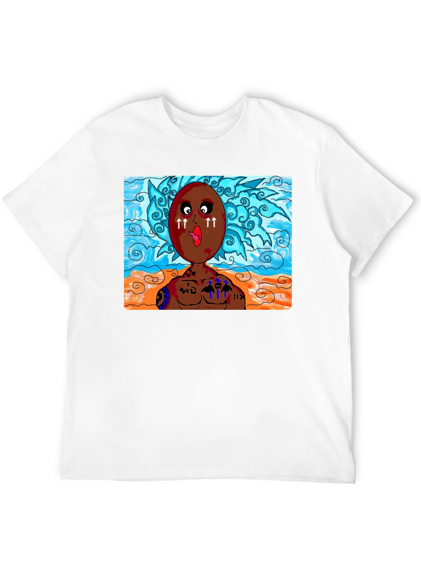 Unique Cartoon Graphic Black T-Shirt
