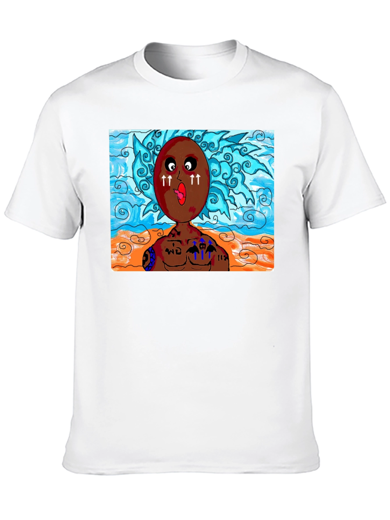 Unique Cartoon Graphic Black T-Shirt