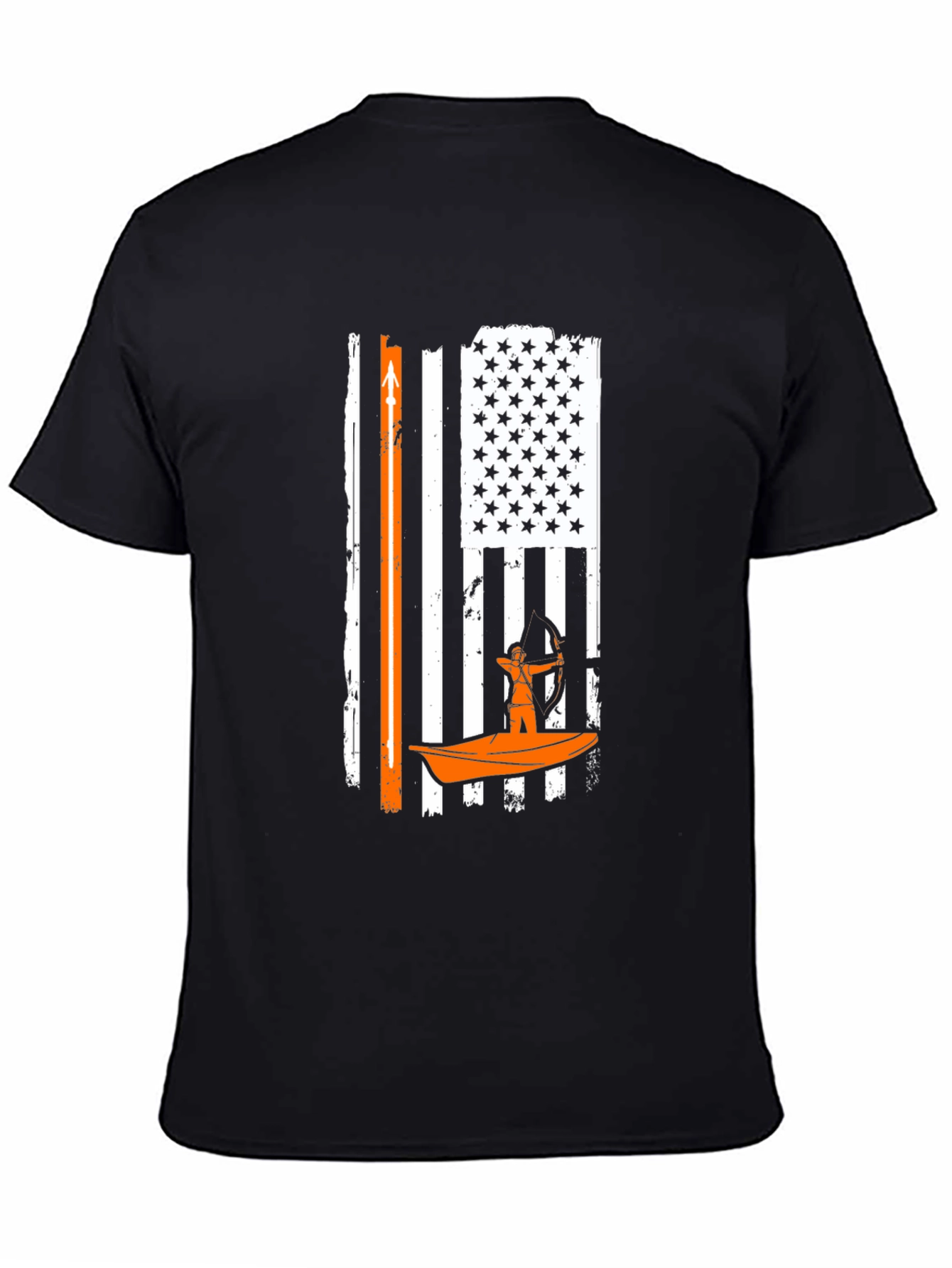 Kayak Fishing American Flag Graphic Tee