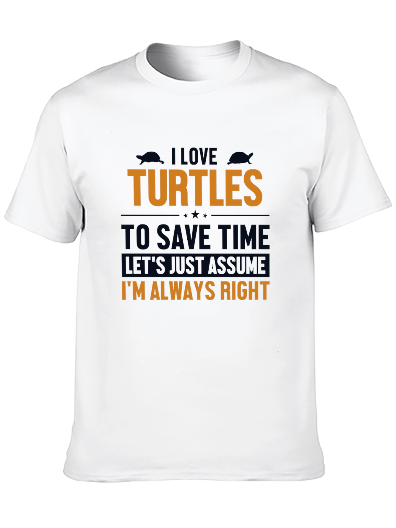 I Love Turtles Mens Black Graphic Tee