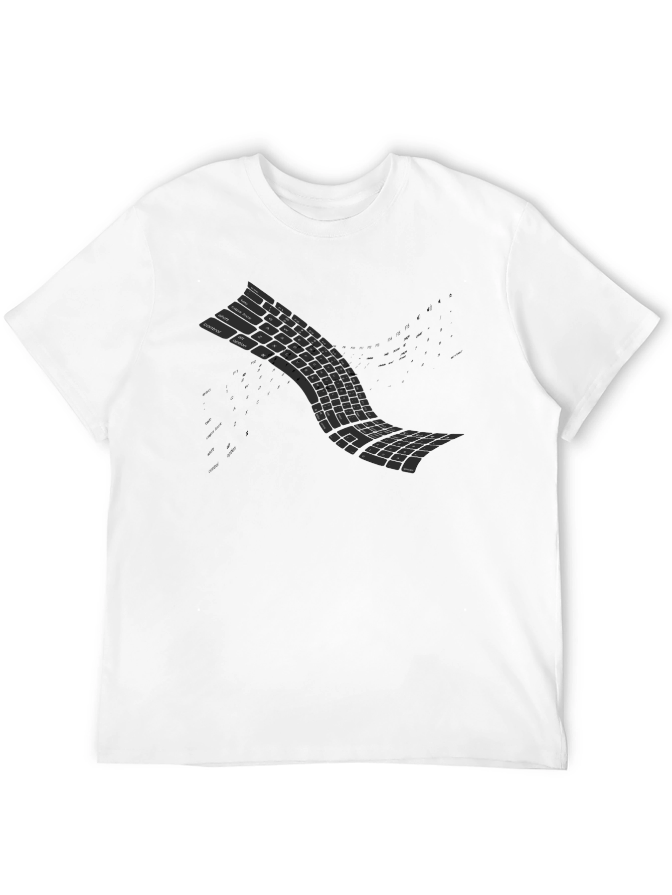 Curved Keyboard Graphic Tee - Programmer Style Shirt