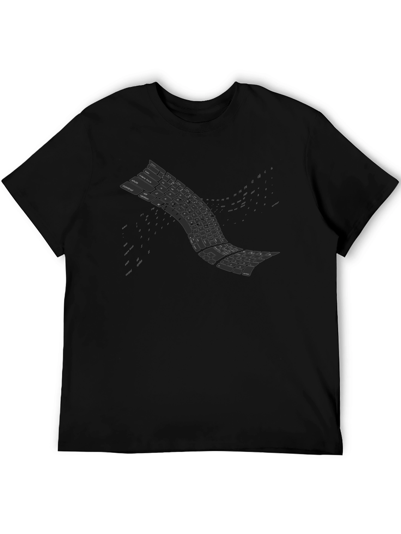 Curved Keyboard Graphic Tee - Programmer Style Shirt