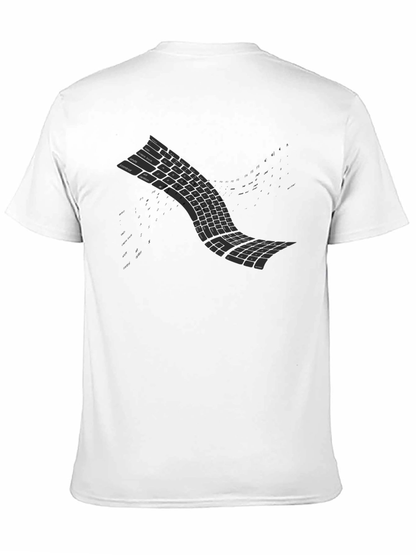 Curved Keyboard Graphic Tee - Programmer Style Shirt