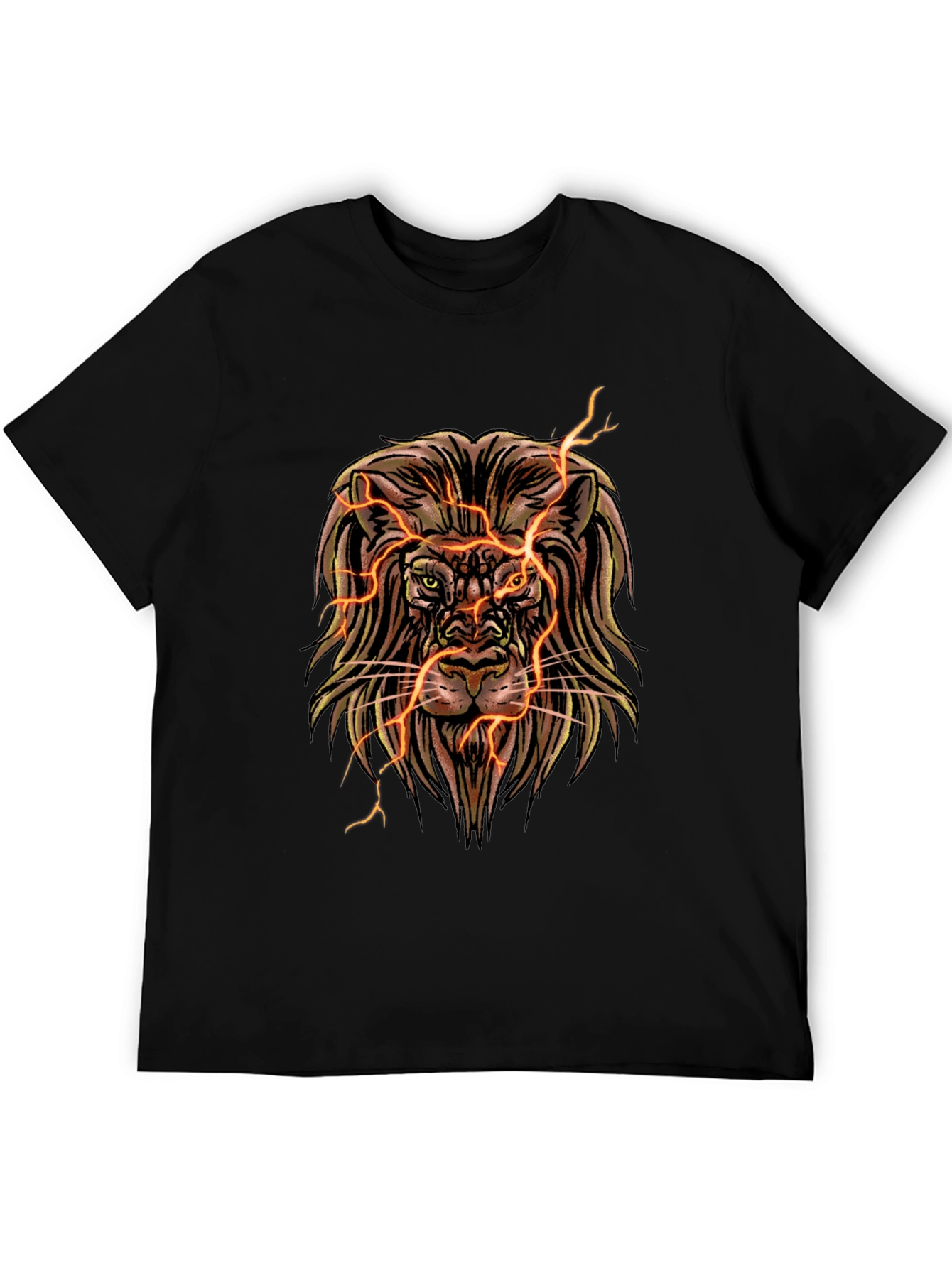 Electric Lion Graphic T-Shirt - Black