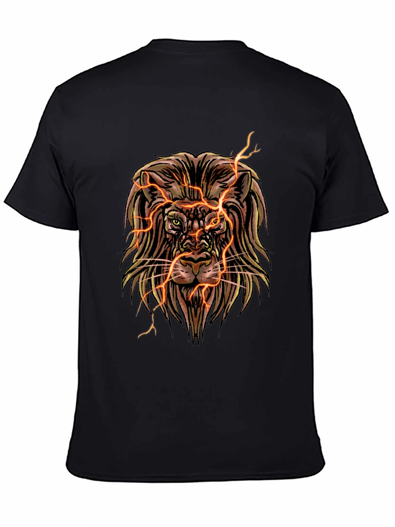 Electric Lion Graphic T-Shirt - Black