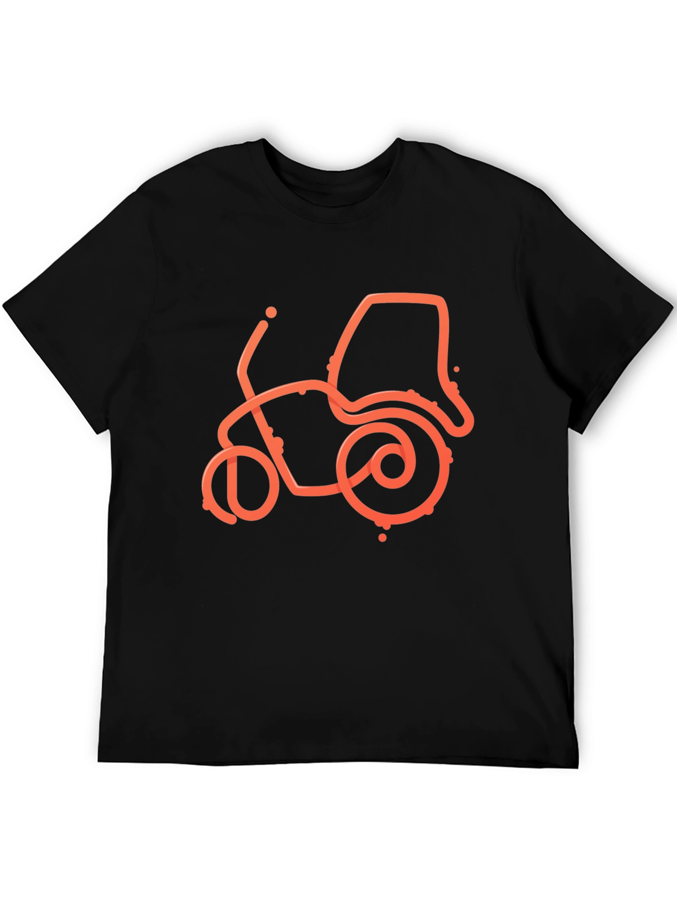 Motorcycle Outline Graphic Tee - Black