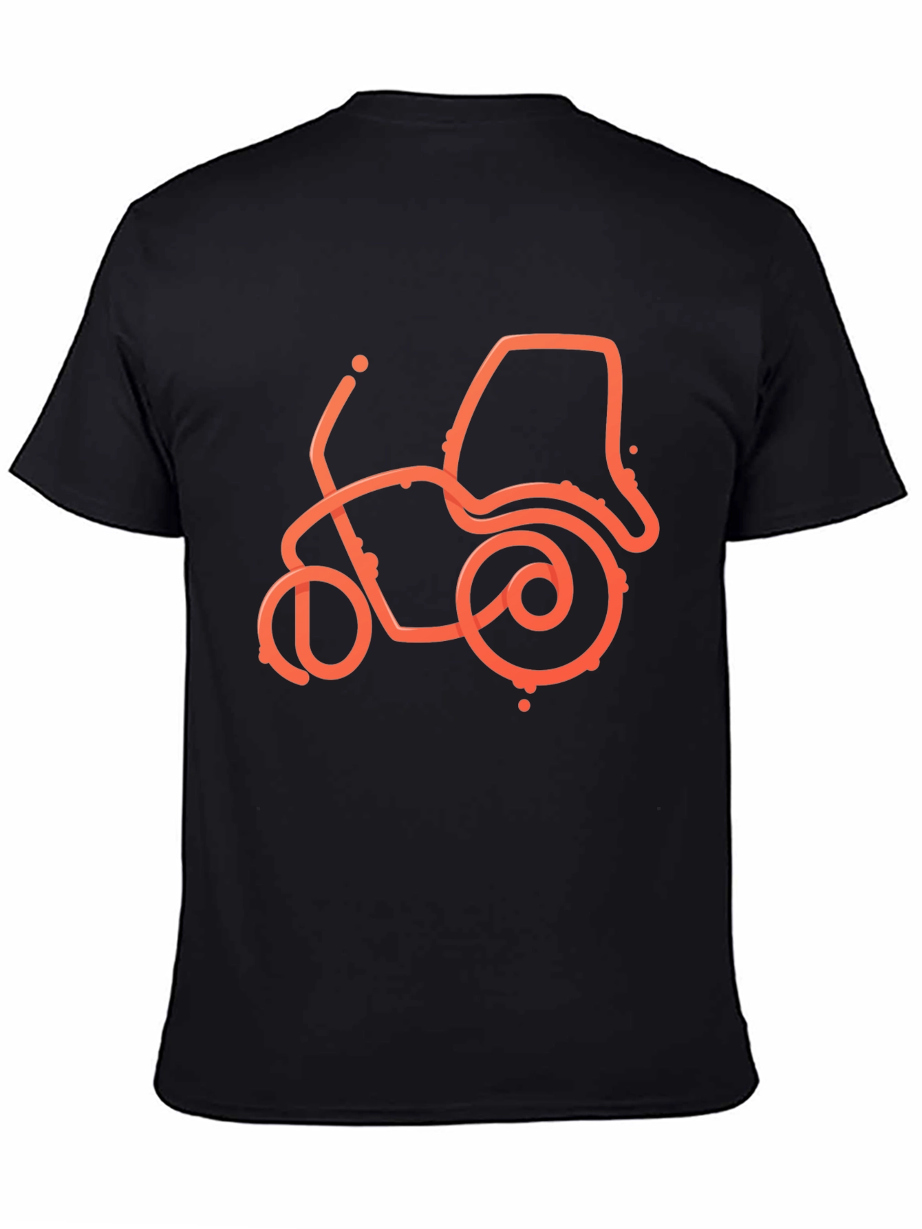 Motorcycle Outline Graphic Tee - Black
