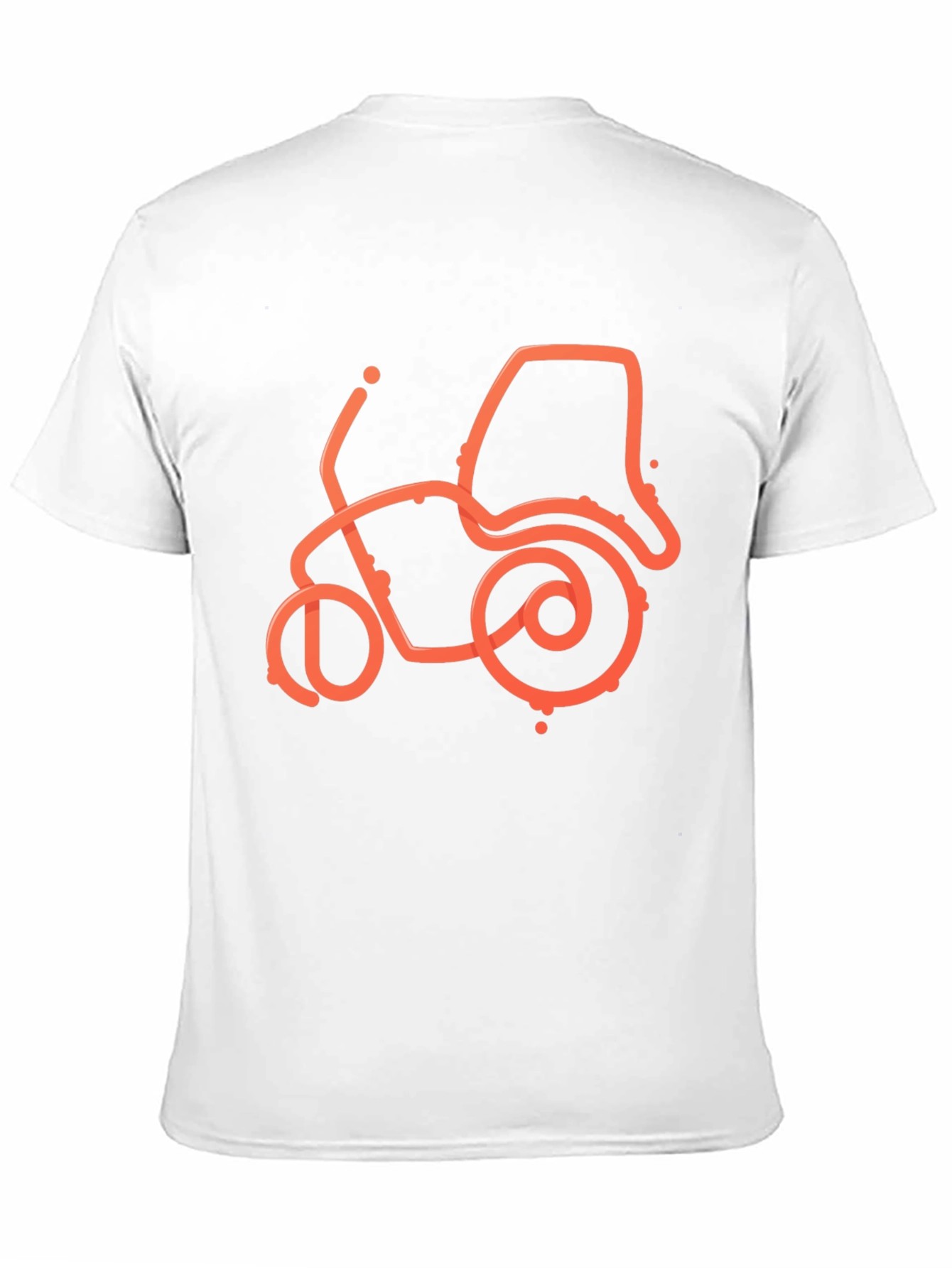 Motorcycle Outline Graphic Tee - Black