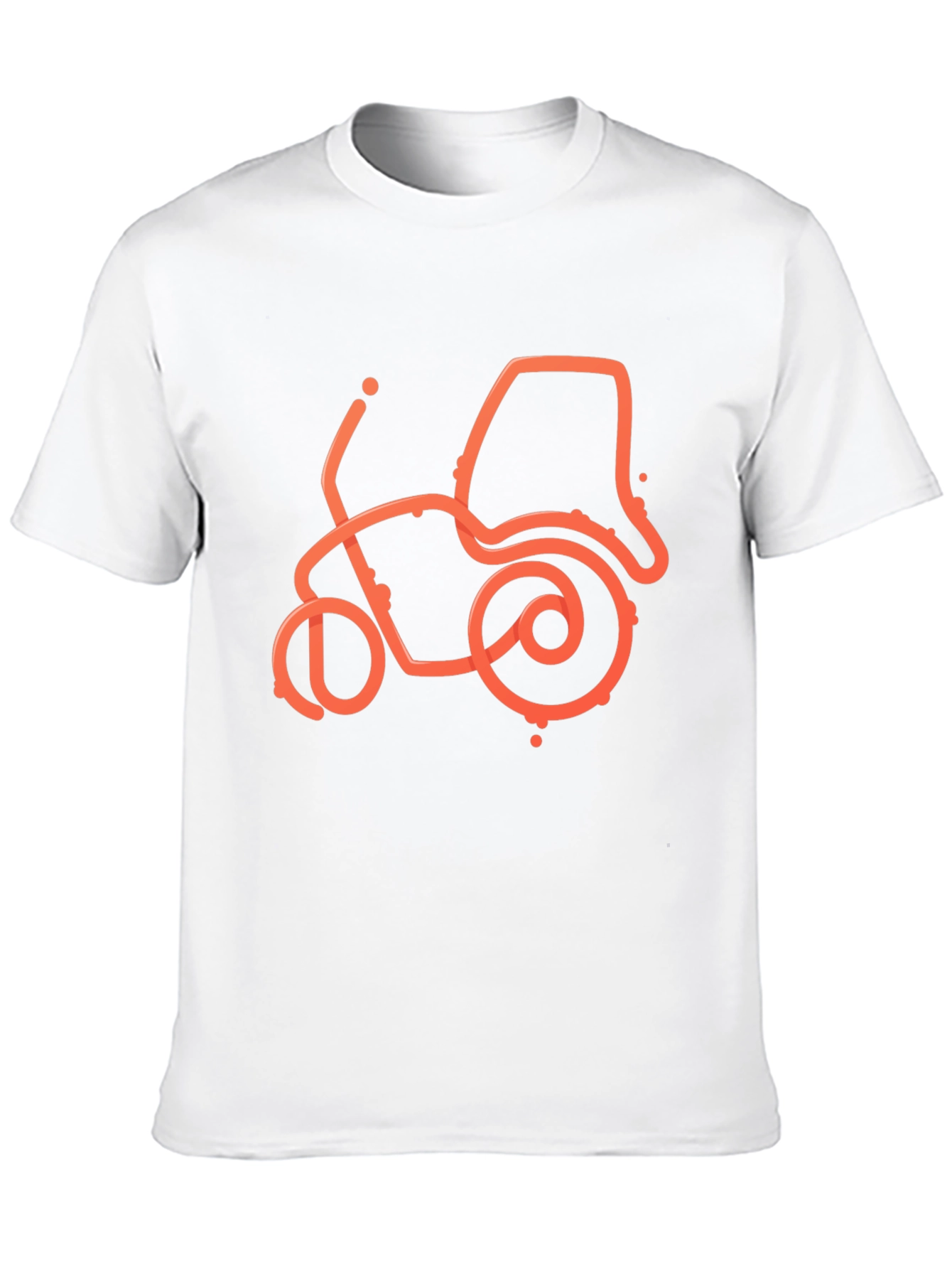 Motorcycle Outline Graphic Tee - Black