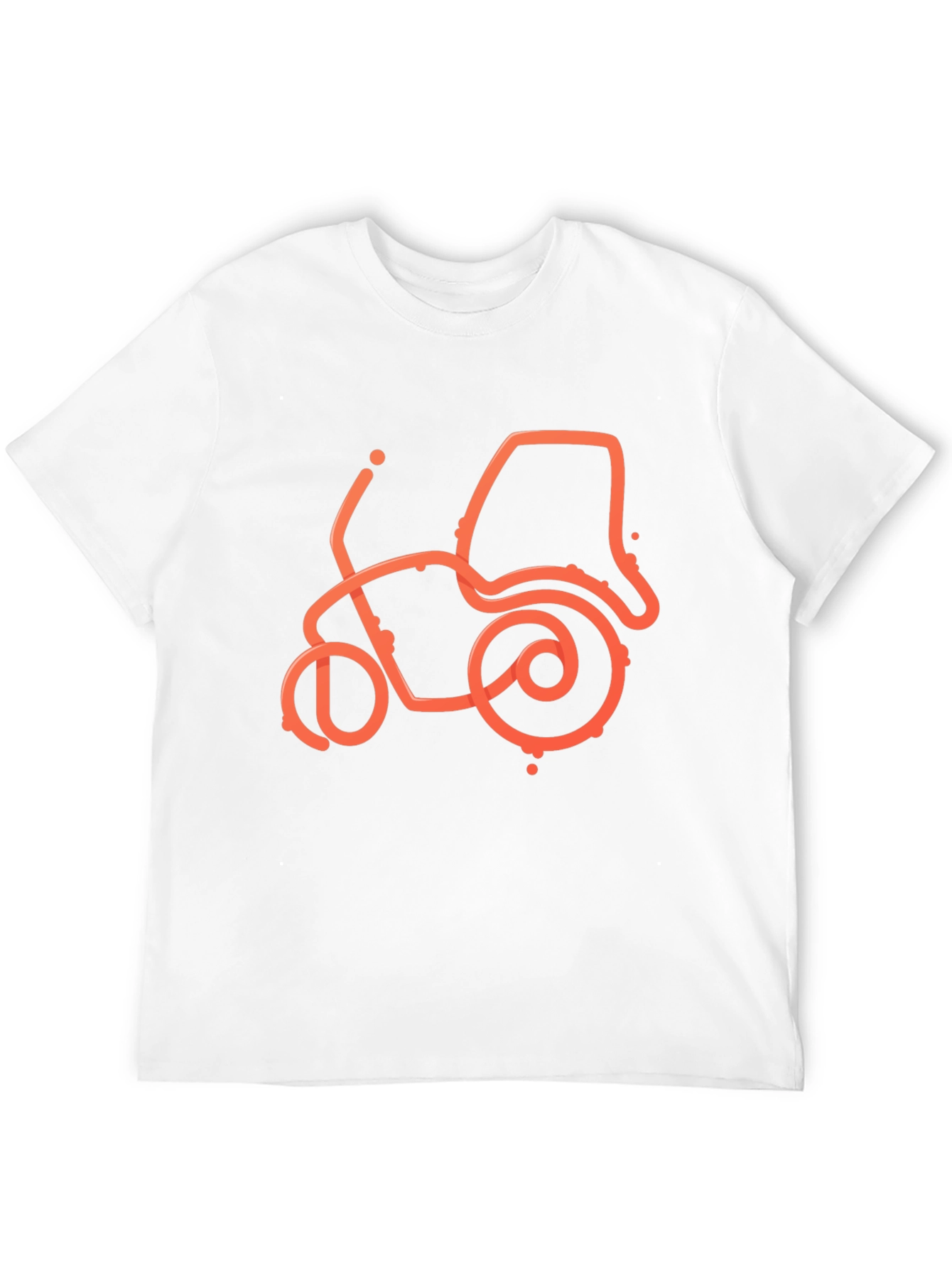 Motorcycle Outline Graphic Tee - Black