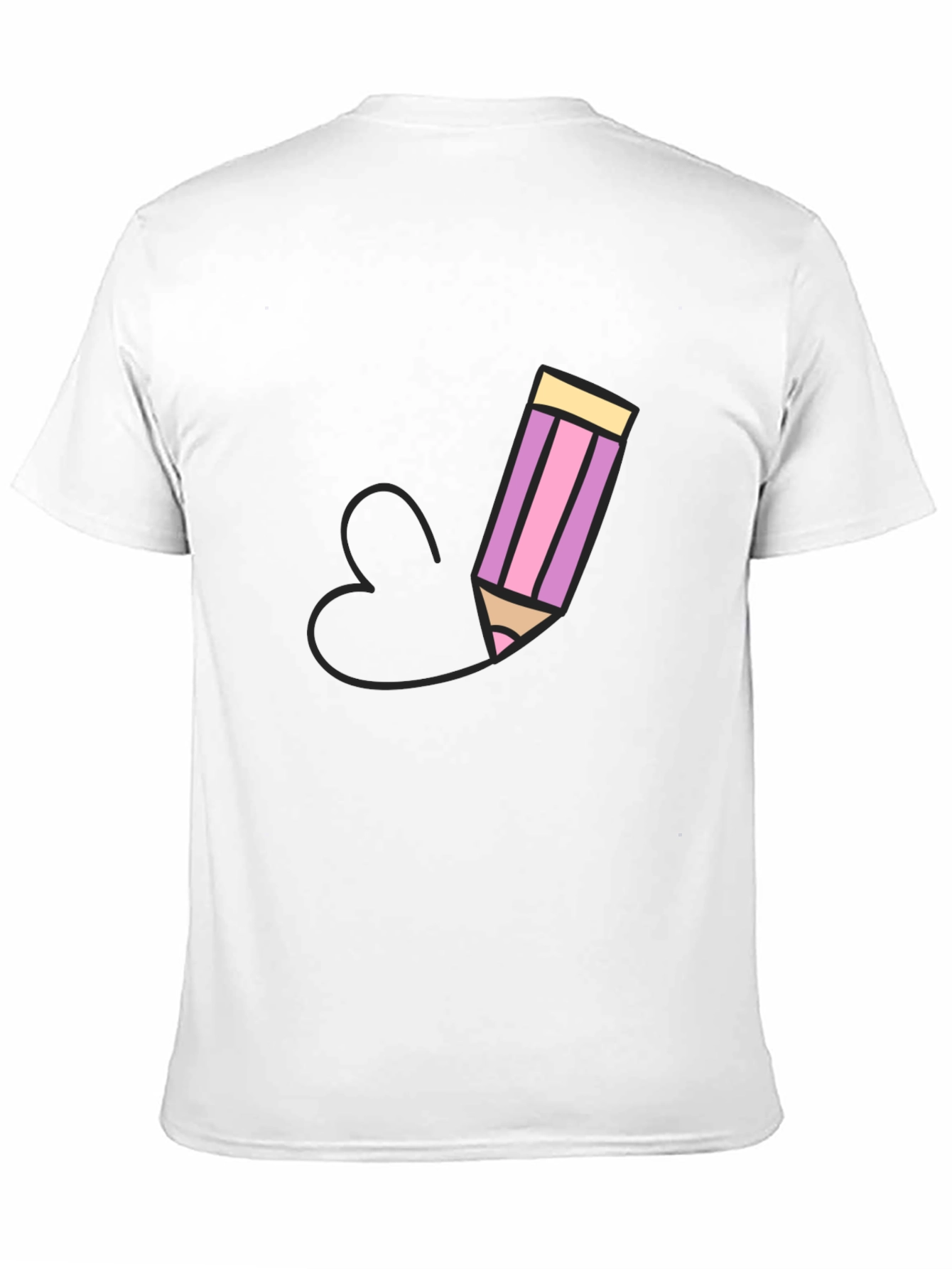 Pencil Heart Graphic Black T-Shirt