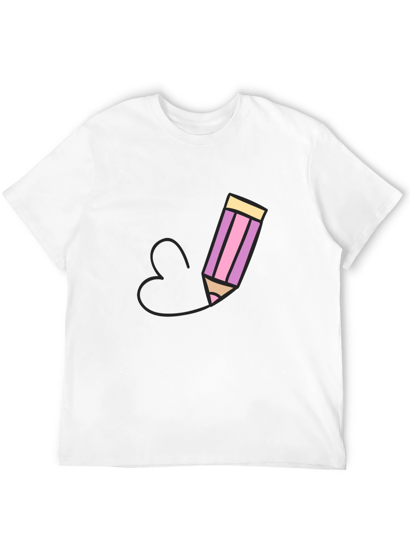 Pencil Heart Graphic Black T-Shirt