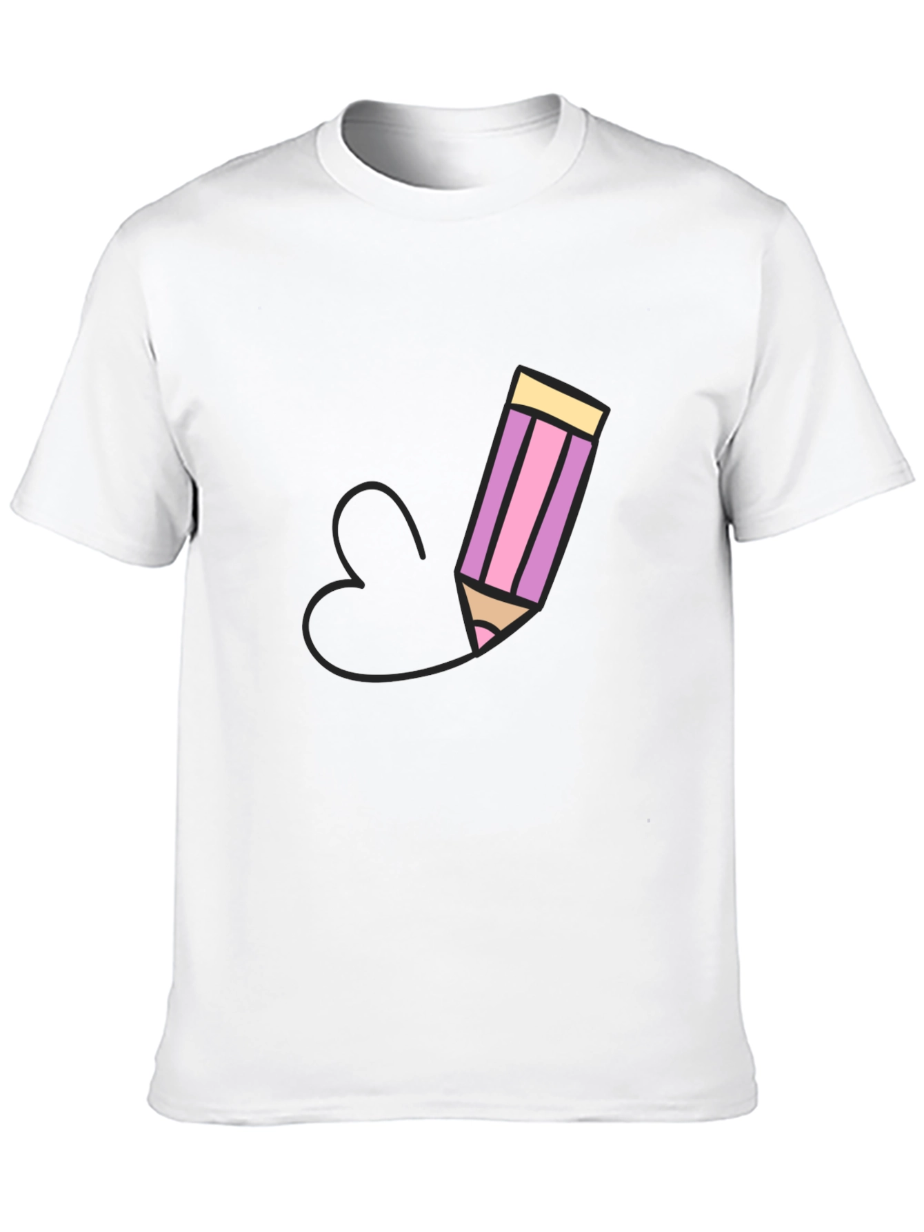 Pencil Heart Graphic Black T-Shirt