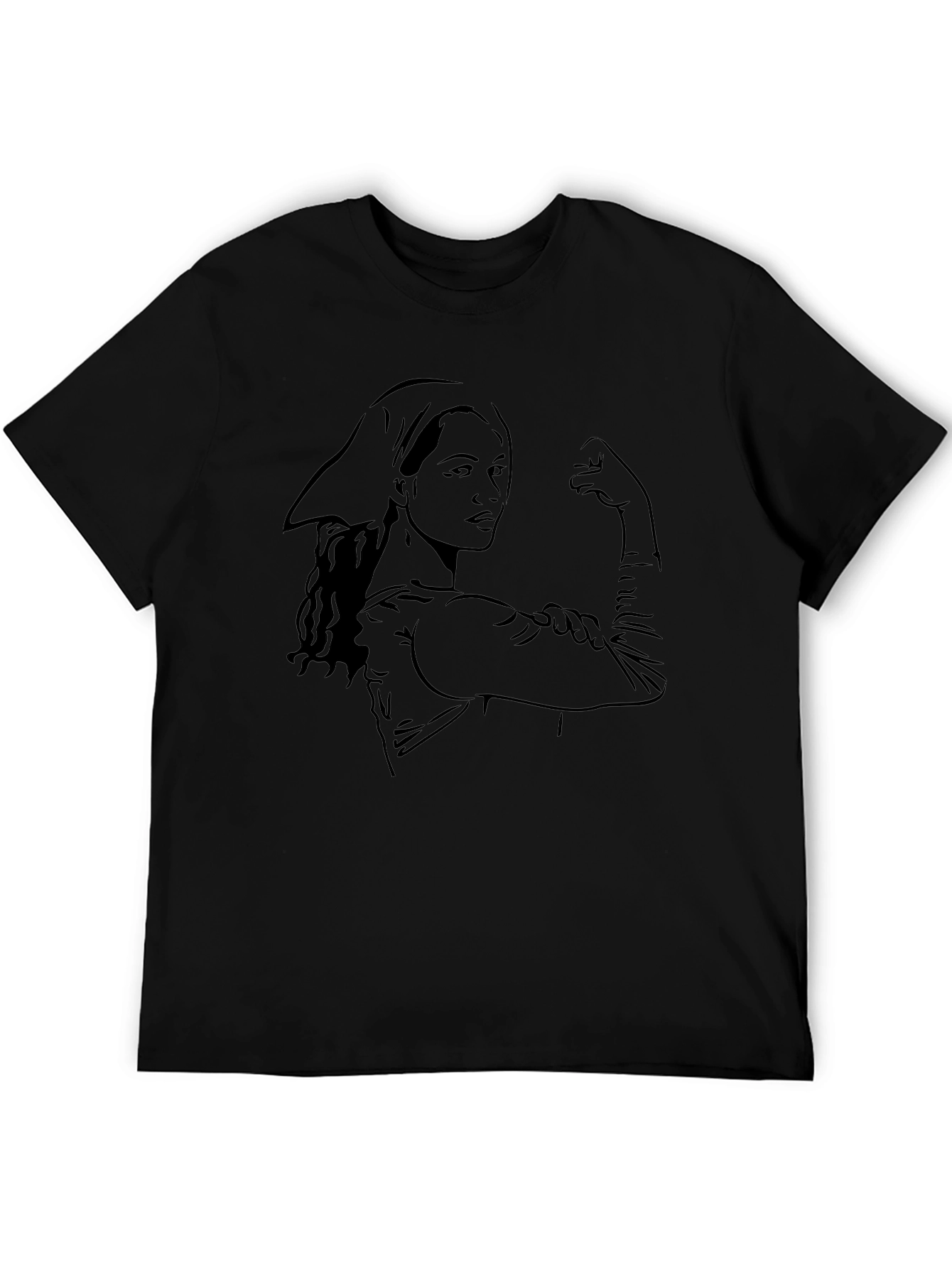 Feminist Rosie the Riveter Graphic Black T-Shirt