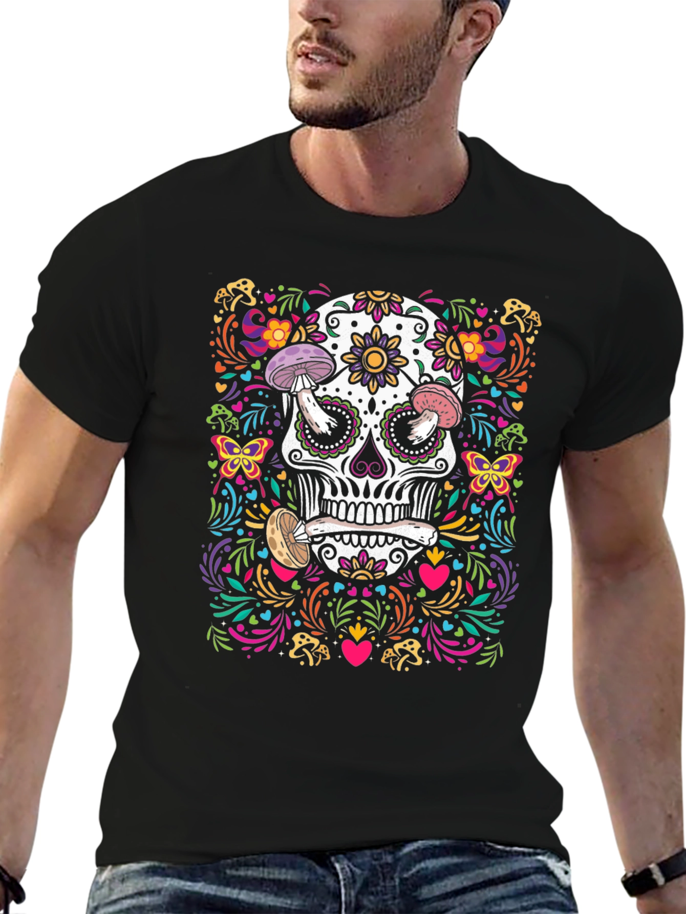 Sugar Skull Mushroom T-Shirt