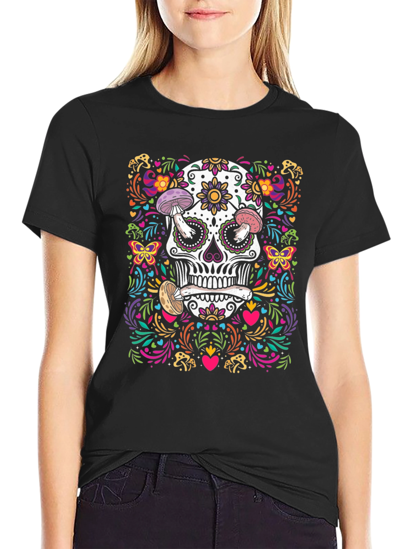 Sugar Skull Mushroom T-Shirt