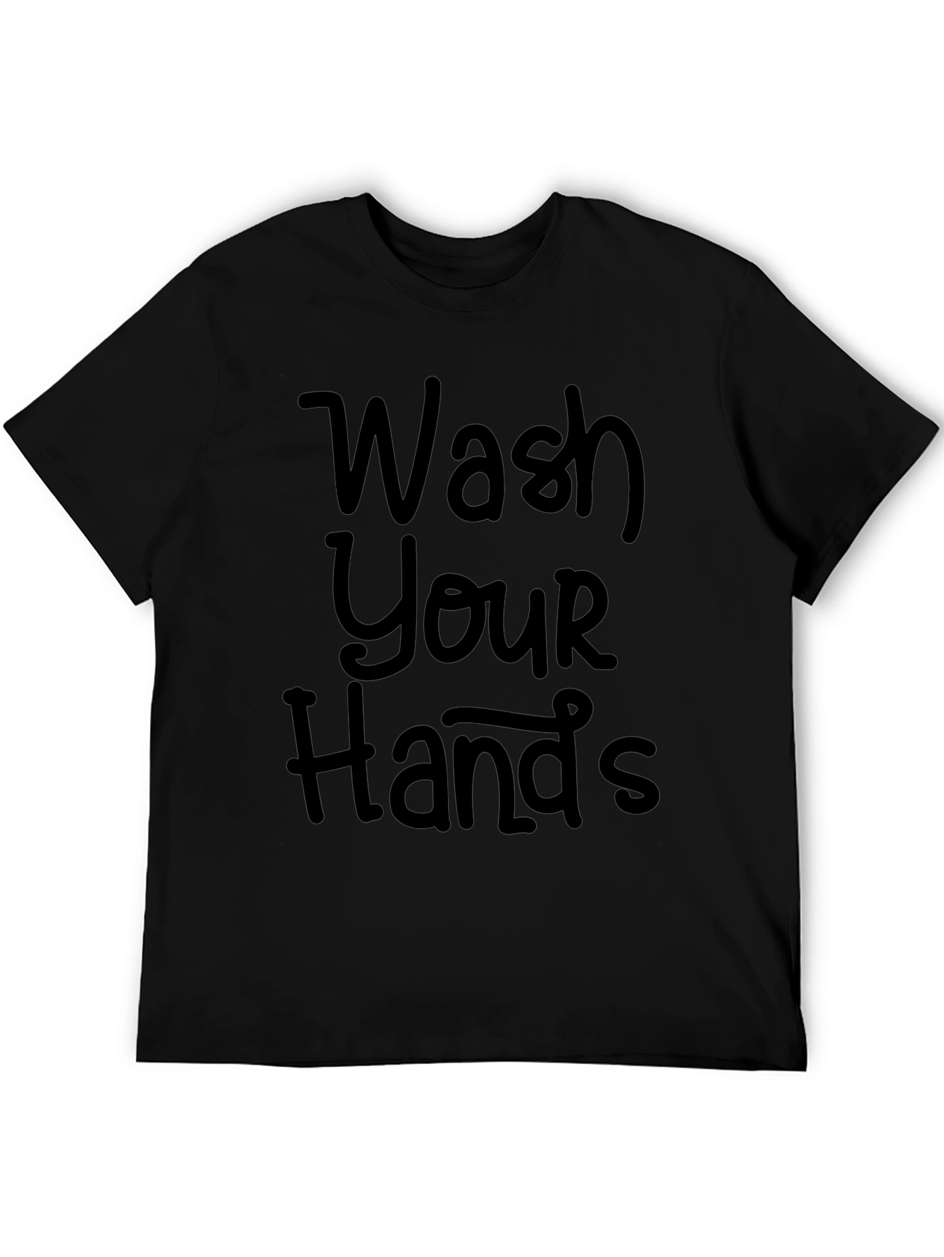 Wash Your Hands Black Crewneck T-Shirt