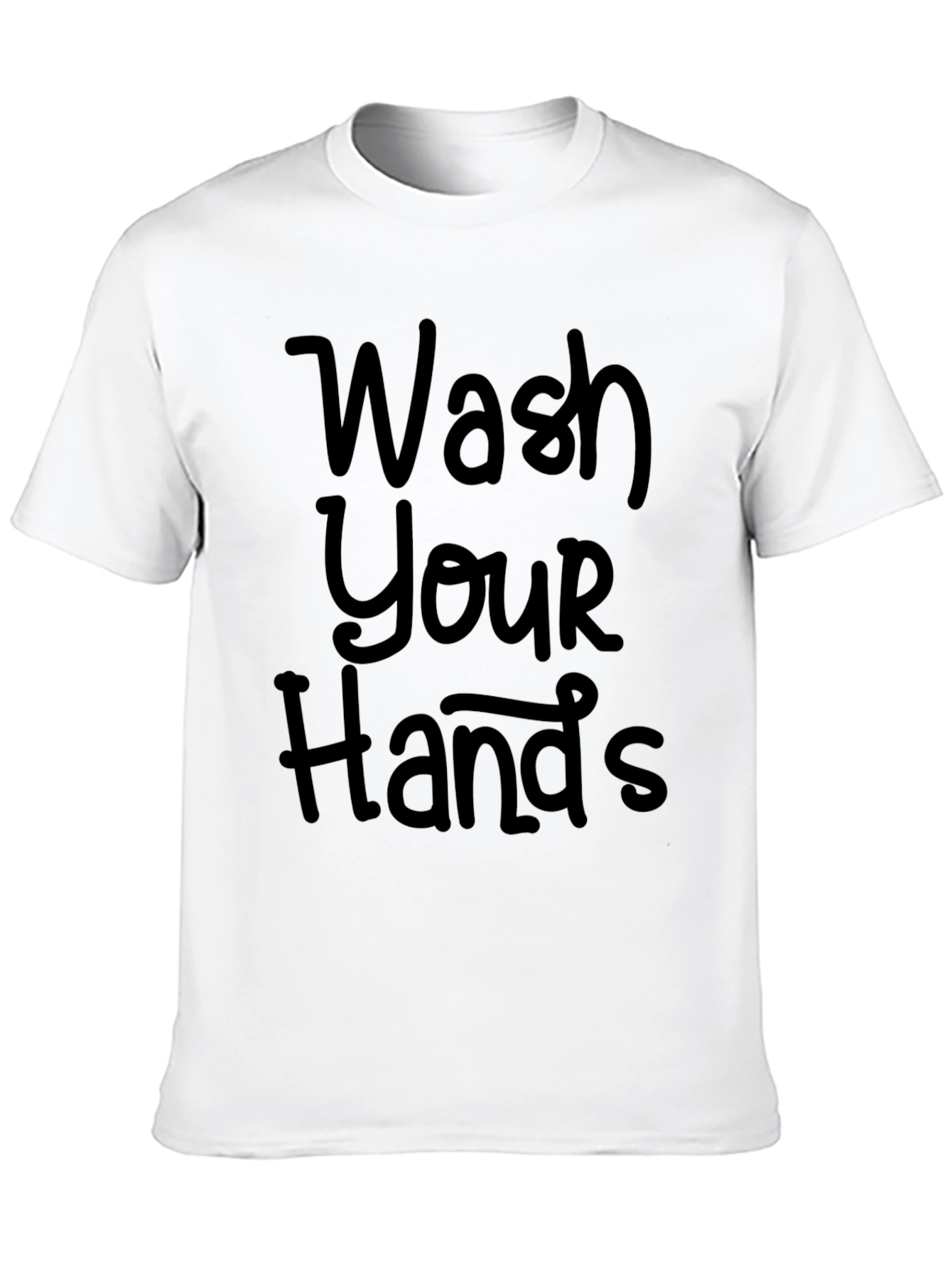 Wash Your Hands Black Crewneck T-Shirt