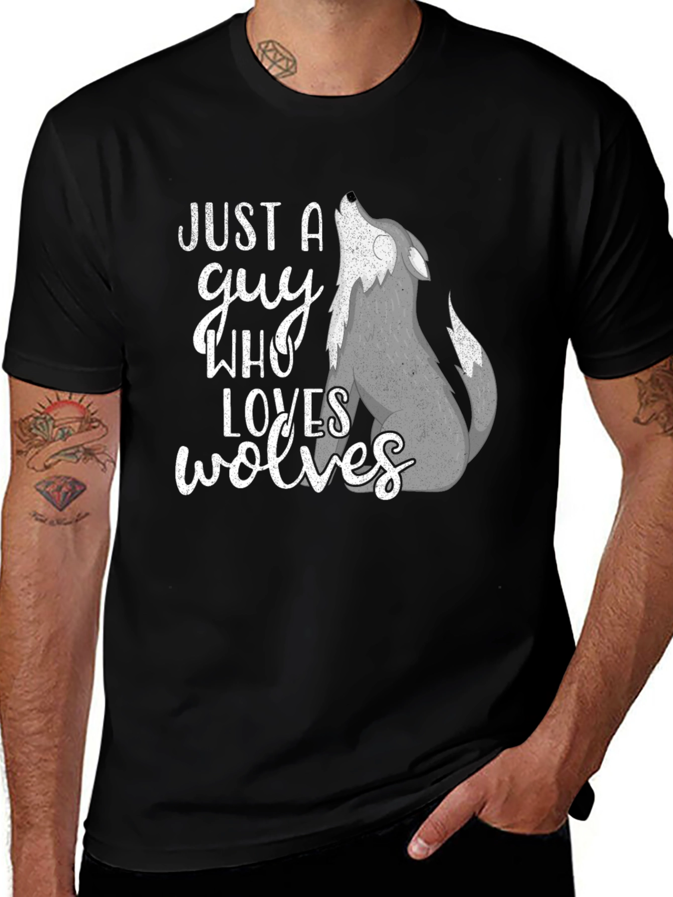 Just A Guy Who Loves Wolves T-Shirt