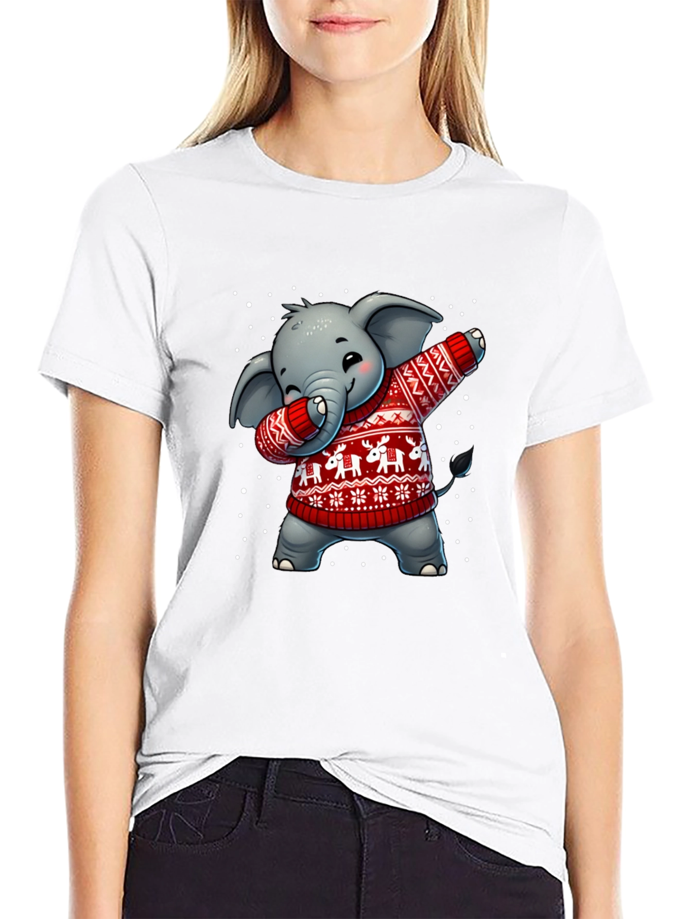 Festive Elephant Dab T-Shirt