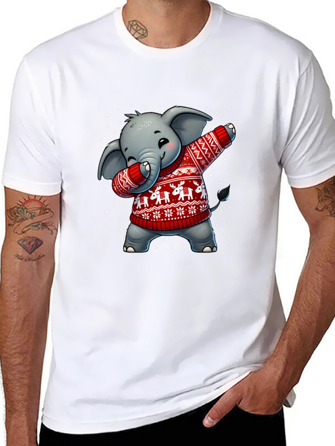 Festive Elephant Dab T-Shirt