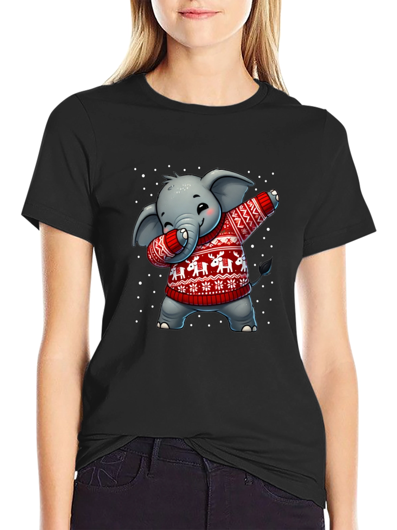 Festive Elephant Dab T-Shirt