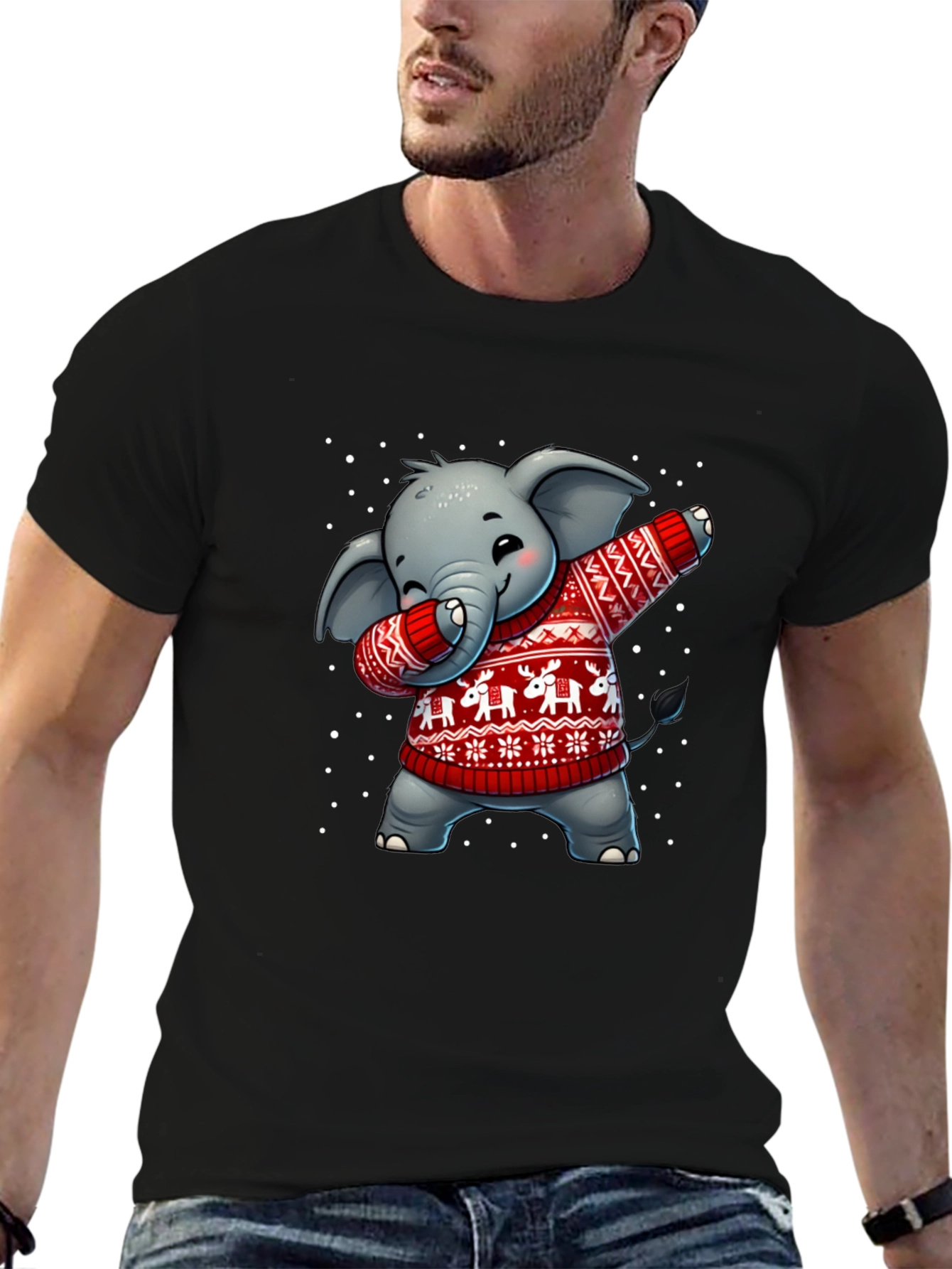 Festive Elephant Dab T-Shirt