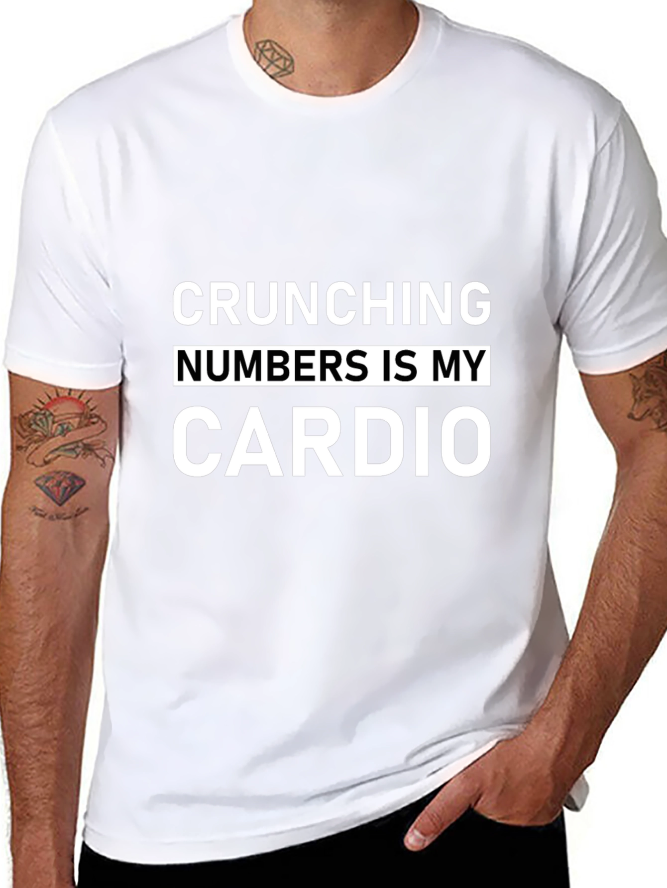 Crunching Numbers Is My Cardio Black T-Shirt