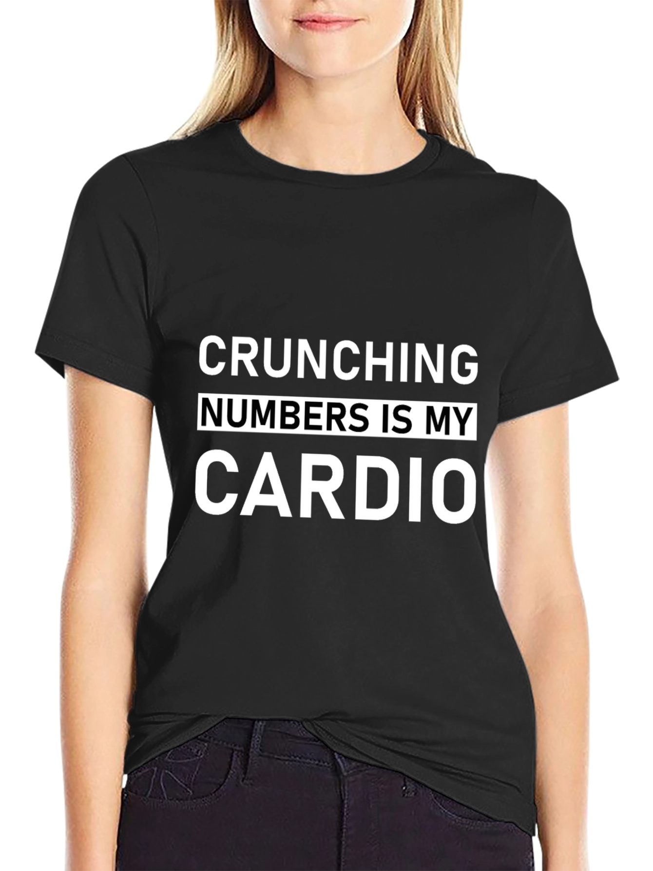 Crunching Numbers Is My Cardio Black T-Shirt